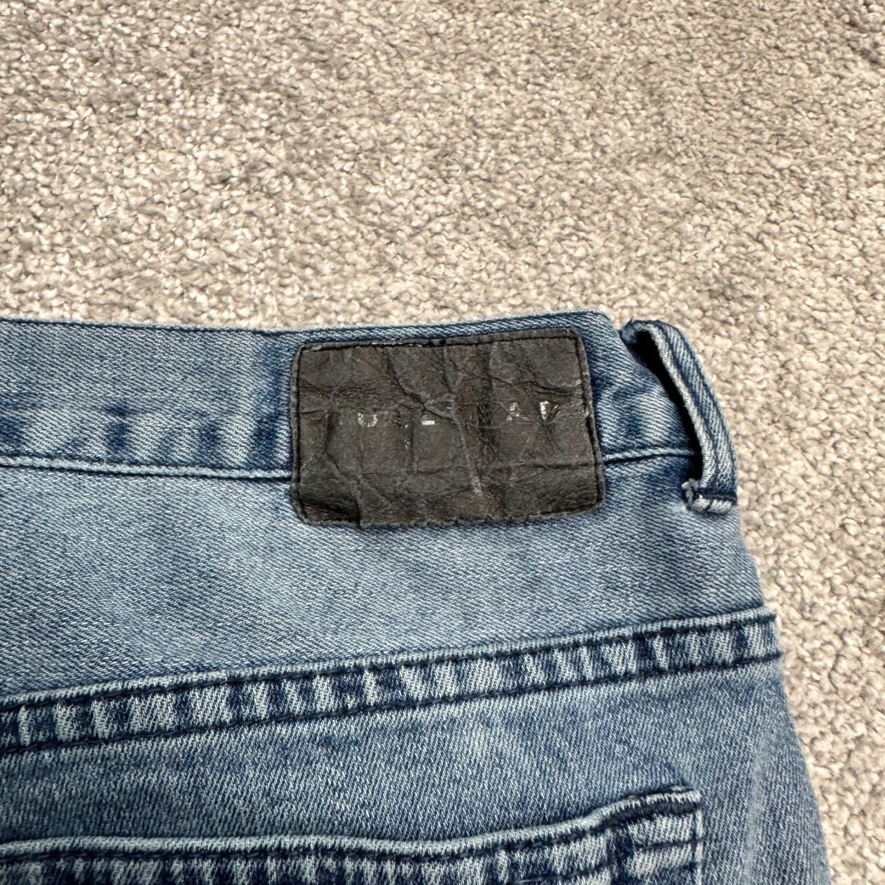 Denime Bullhead Jeans Mens 36 Blue Light Wash Stretch Skinny Moto Stacked Streetwear Biker Size US 36 / EU 52 - 4 Thumbnail