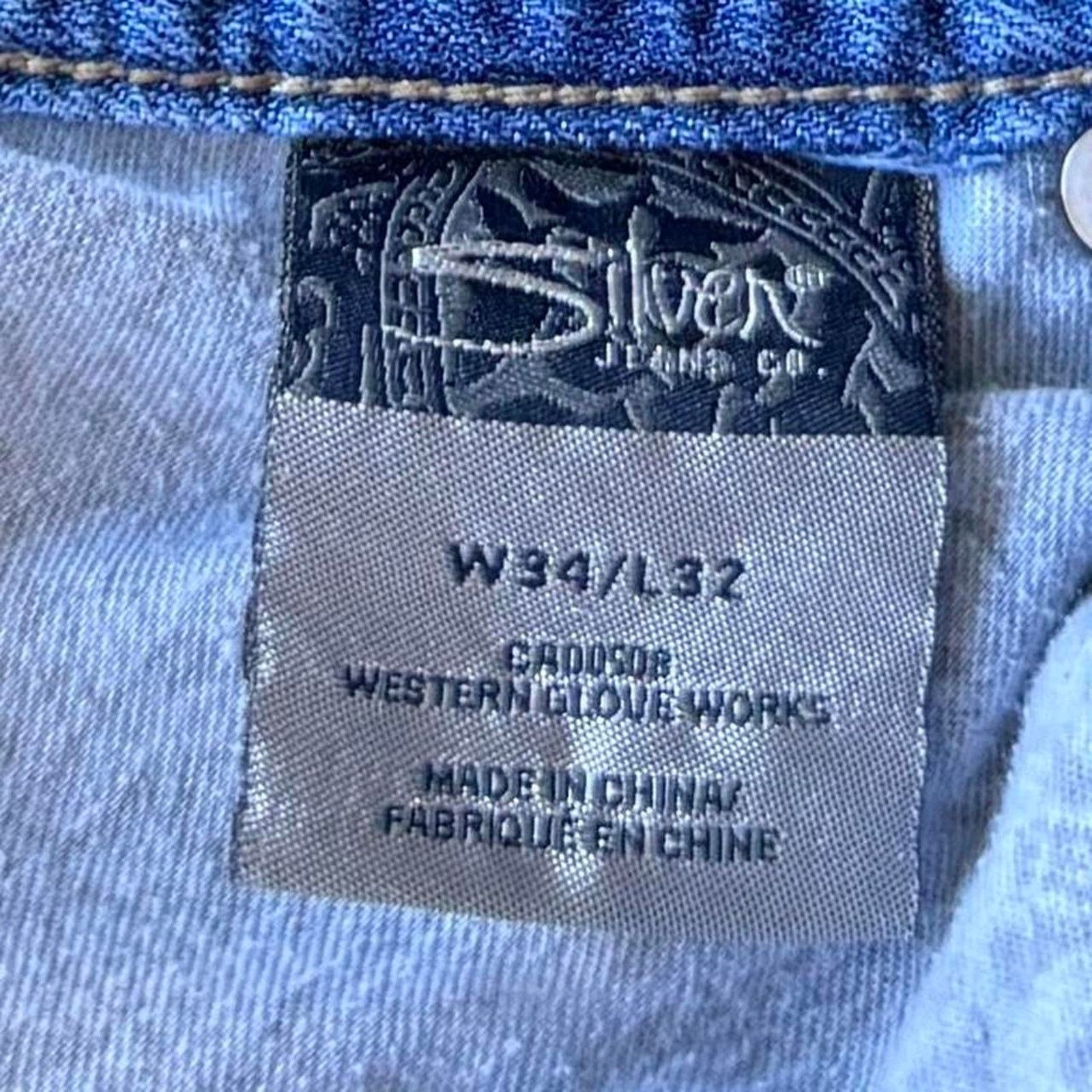 Silver Jeans Co. × Vintage Vintage Y2K Silver Jeans Embroidered Opium Denim Jeans Size US 34 / EU 50 - 5 Thumbnail
