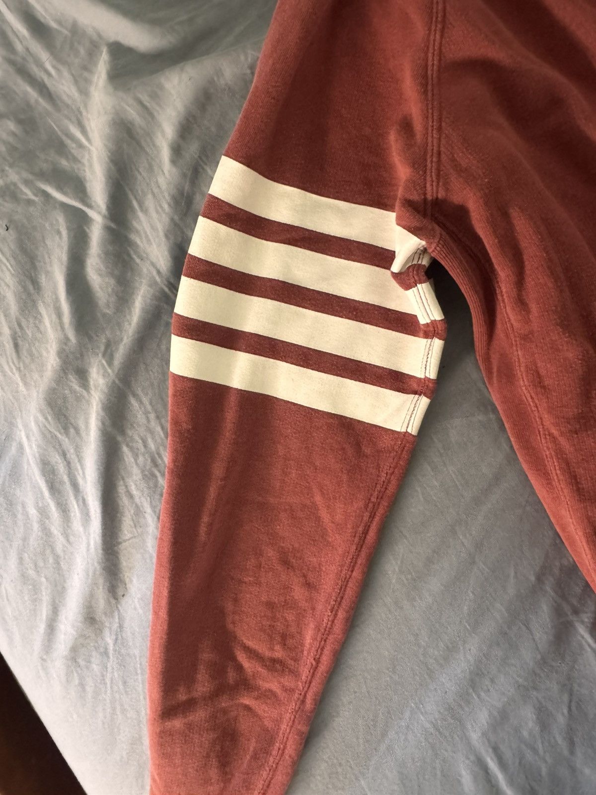 Thom Browne Burgundy zip up hoodie Size US S / EU 44-46 / 1 - 8 Thumbnail