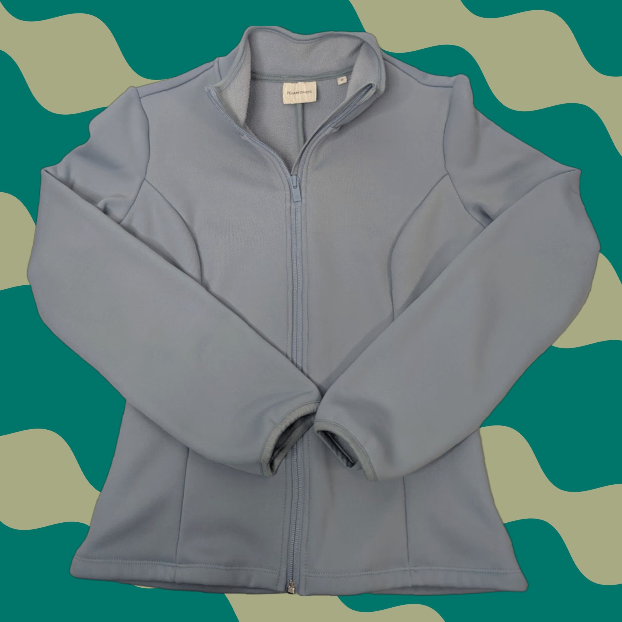 Vintage 7 Diamonds Womens Jacket Sz Small Full Zip Outdoor Mineral Blue Slim Knit Pockets Short Sleeve/Long Sleeve Casual Coat Mens? Size S / US 4 / IT 40 - 1 Thumbnail