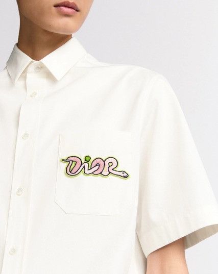 Dior × Kaws o1w1db11025 393C532 Cotton Short-sleeved Shirt Off-White Size US XL / EU 56 / 4 - 5 Thumbnail