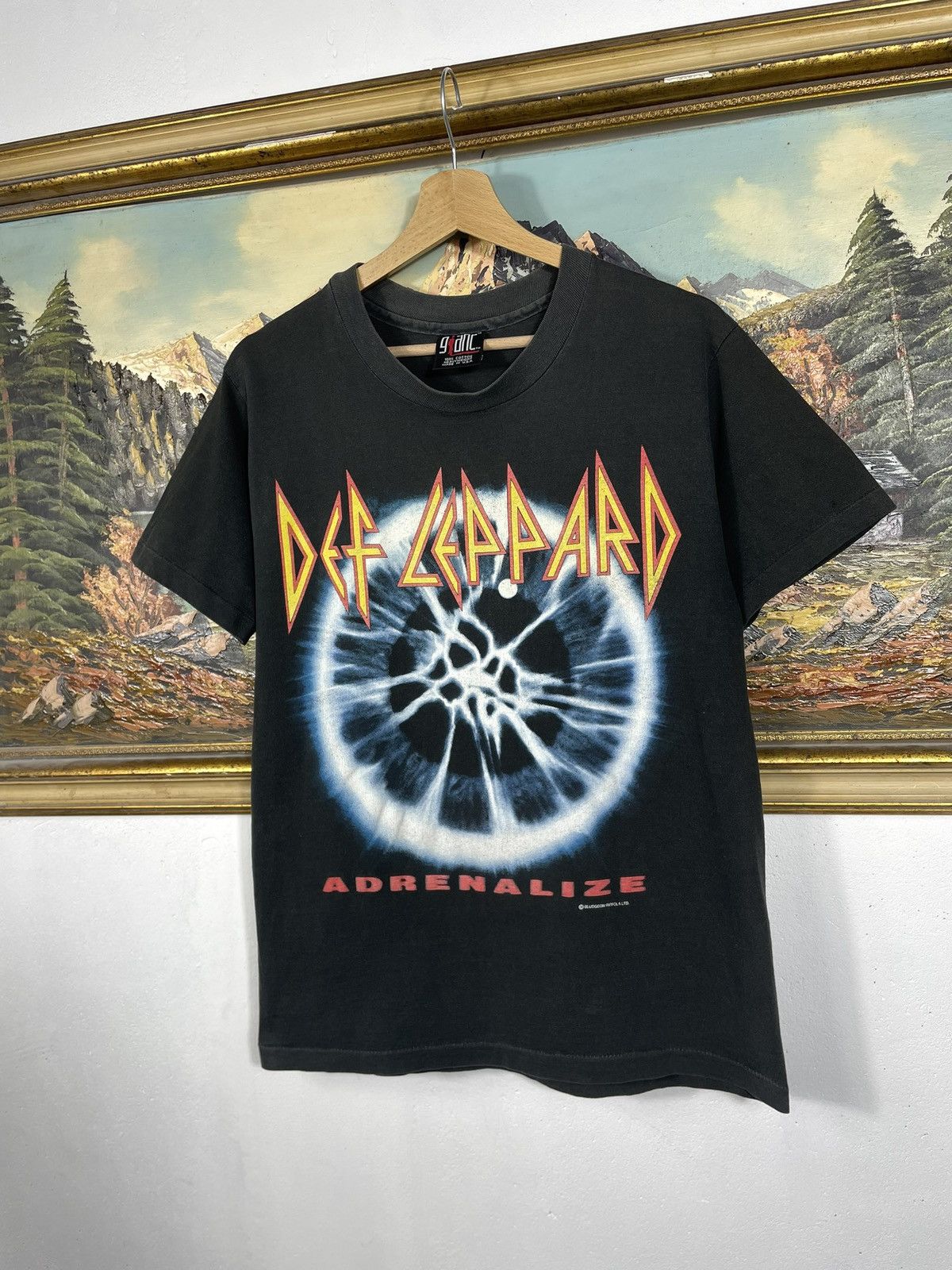 Band Tees Def Leppard Black Vintage 90s Tee Rock Metal Adrenalize Tour Size US M / EU 48-50 / 2 - 4 Thumbnail