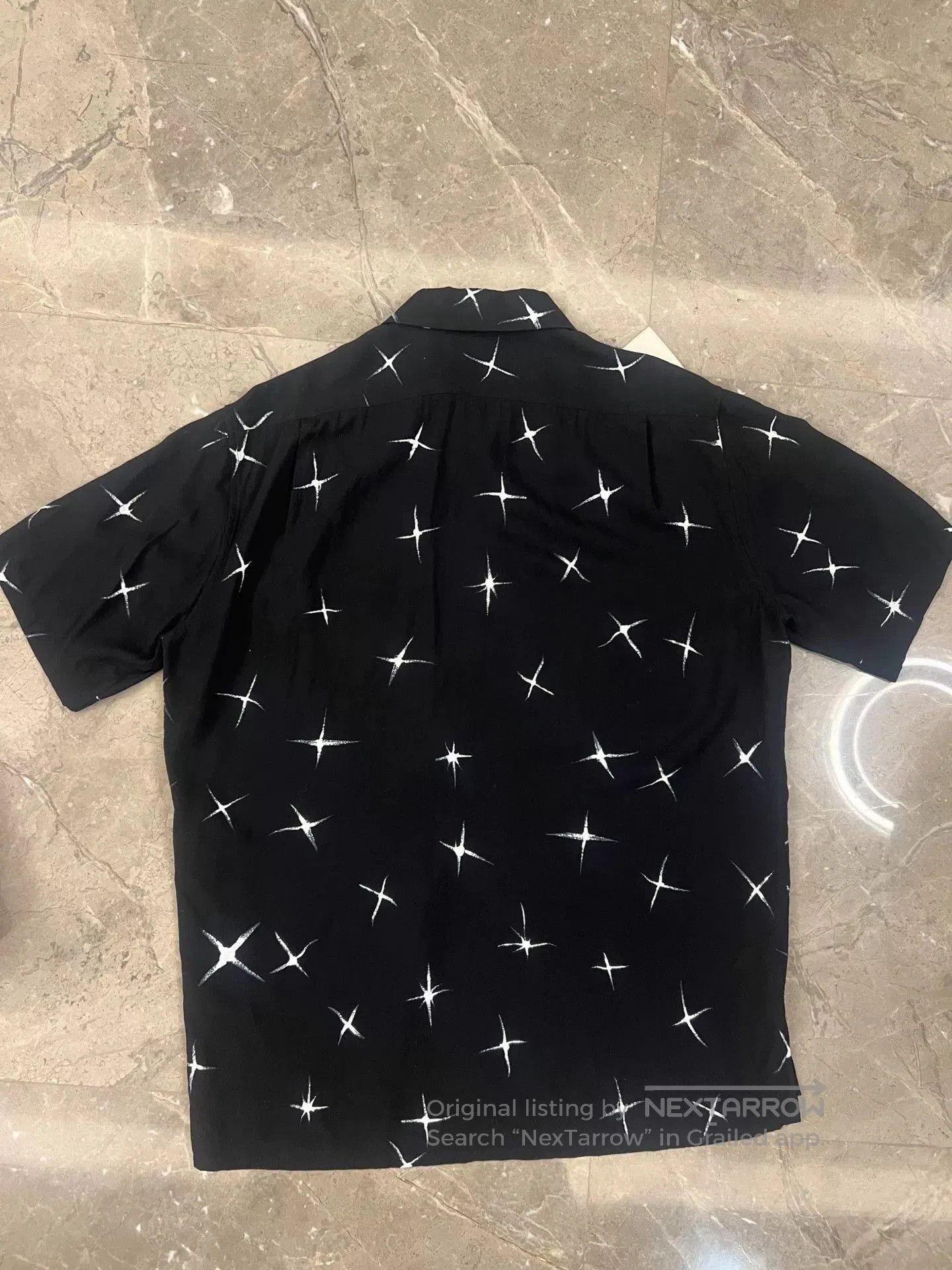 Saint Laurent Paris Saint Laurent Star Logo Silk Short Sleeve Shirt. Size US XXS / EU 40 - 2 Thumbnail