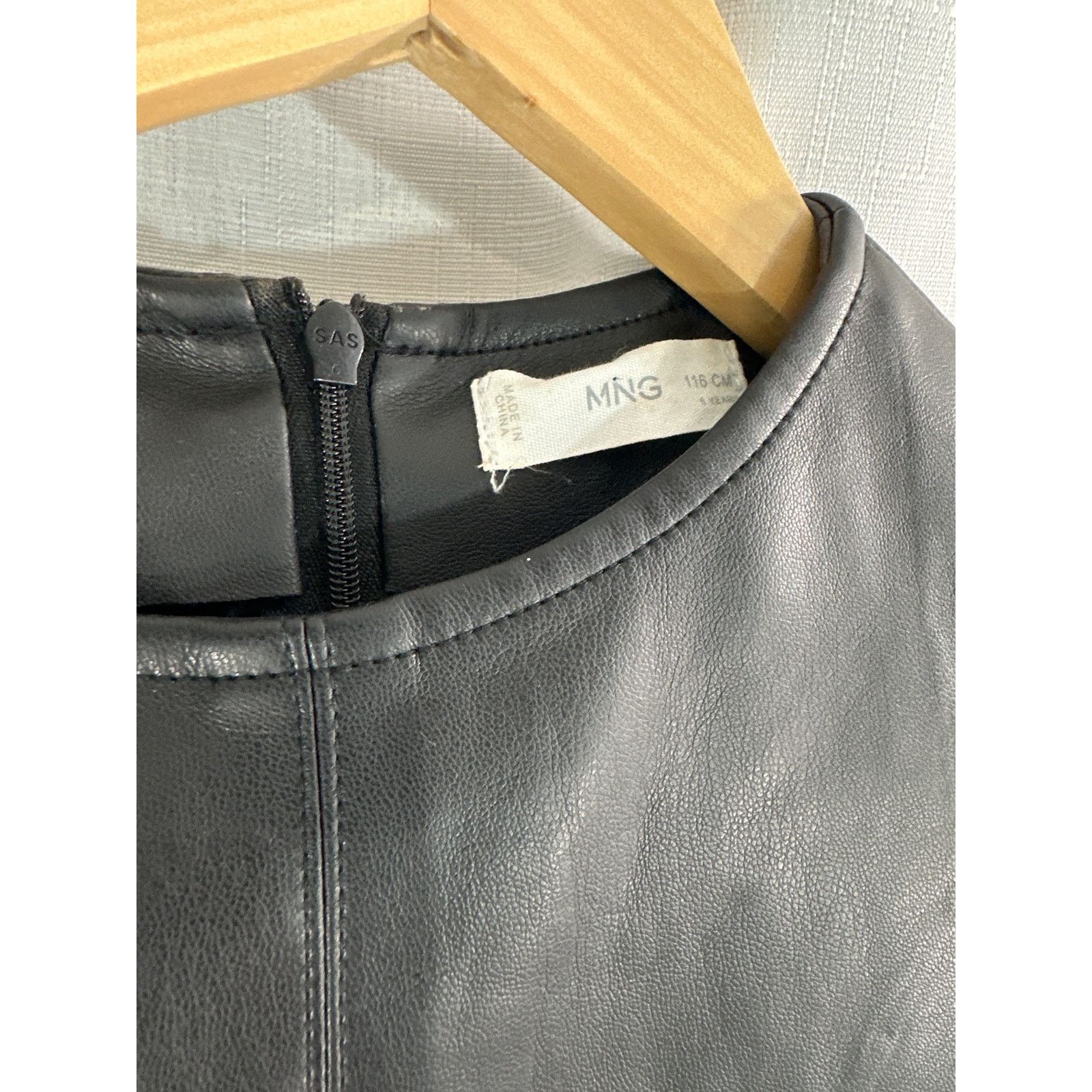 Other Mango MNG Size 5 Pleather Vegan Faux Leather Black Dress Size M / US 6-8 / IT 42-44 - 2 Thumbnail