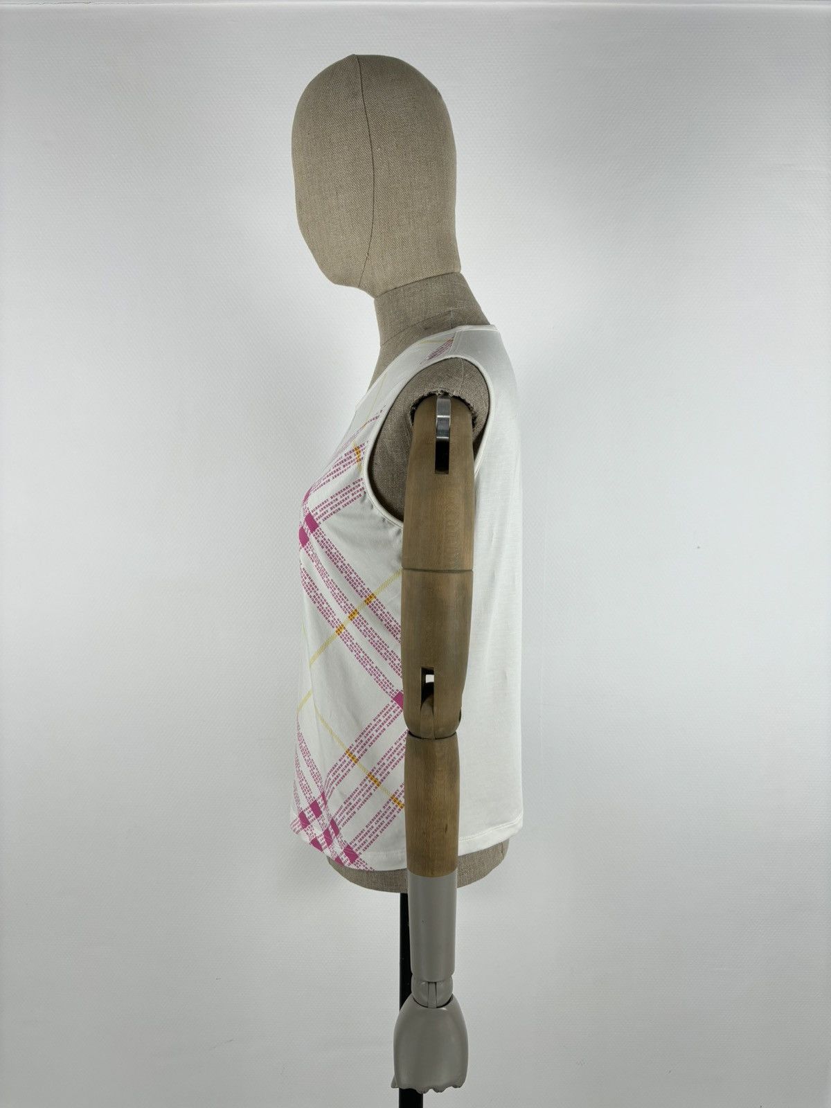 Burberry Y2K Prorsum London Monogram Print Nova Check Sleeveless Tank Top Blouse T-Shirt 48 Size M / US 6-8 / IT 42-44 - 10 Thumbnail