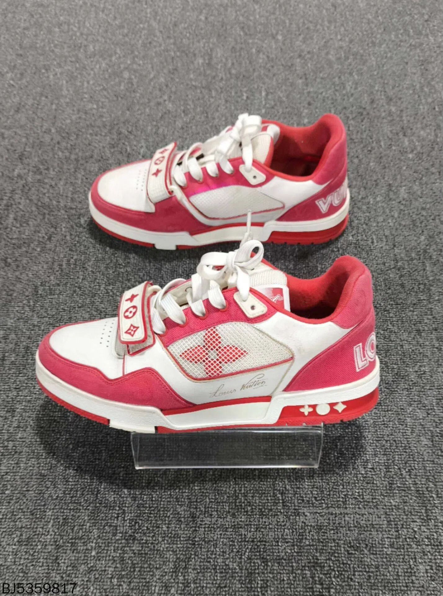 Louis Vuitton red velcro trainer by louis vuitton. Size US 9 / EU 42 - 1 Thumbnail