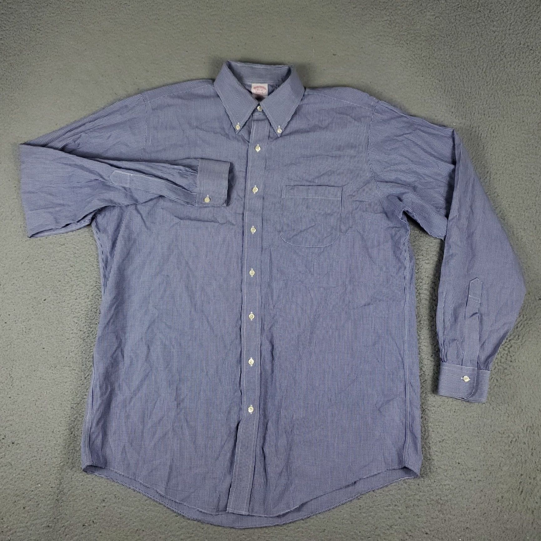 Brooks Brothers Brooks Brothers Dress Shirt Men’s 16.5 Blue Plaid Button-Down Long Sleeve Regular Fit Size 42R - 2 Thumbnail