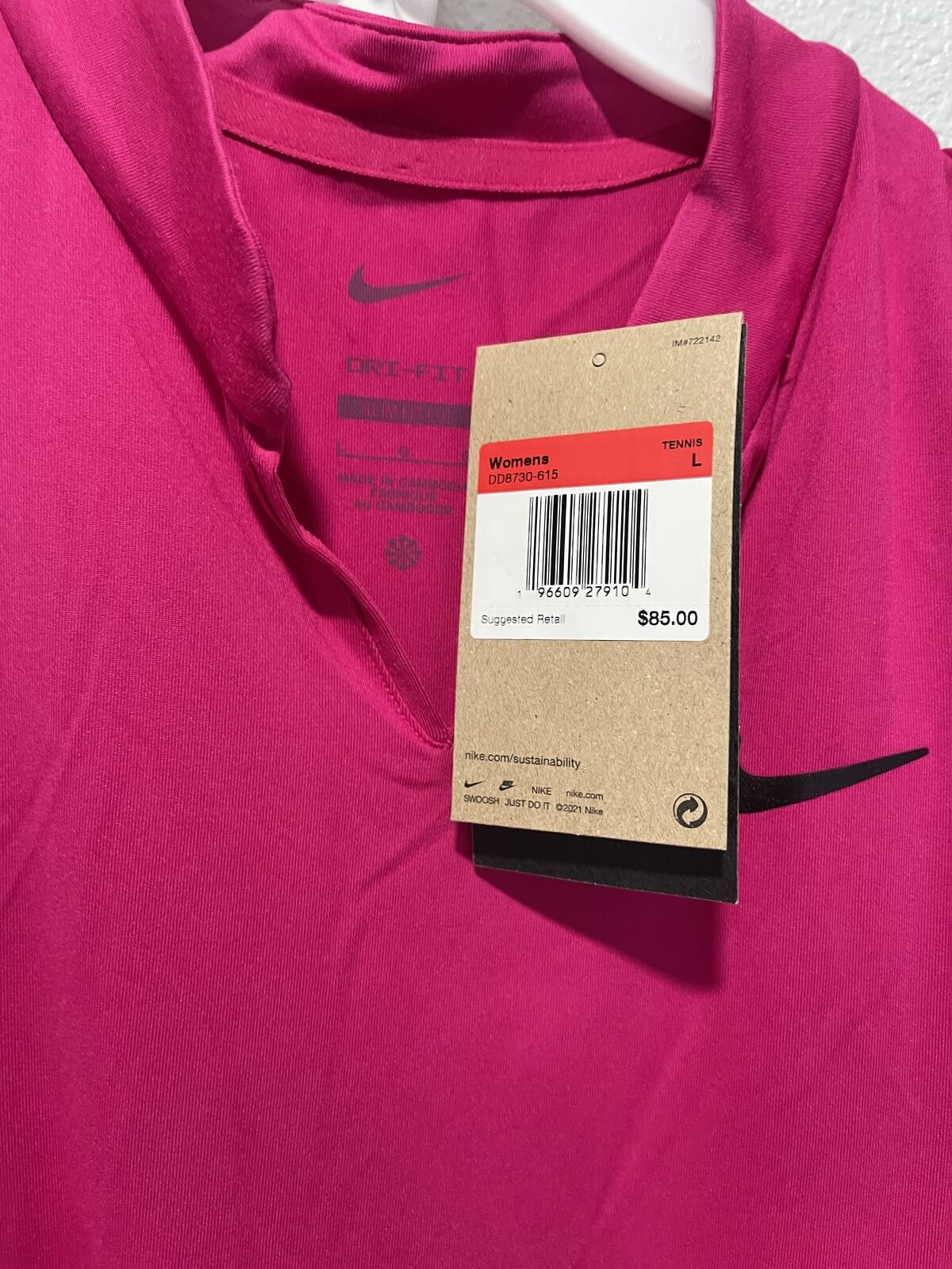 Nike Nike Women's Tennis Dress Size L Pink Dri-FIT Size L / US 10 / IT 46 - 3 Thumbnail