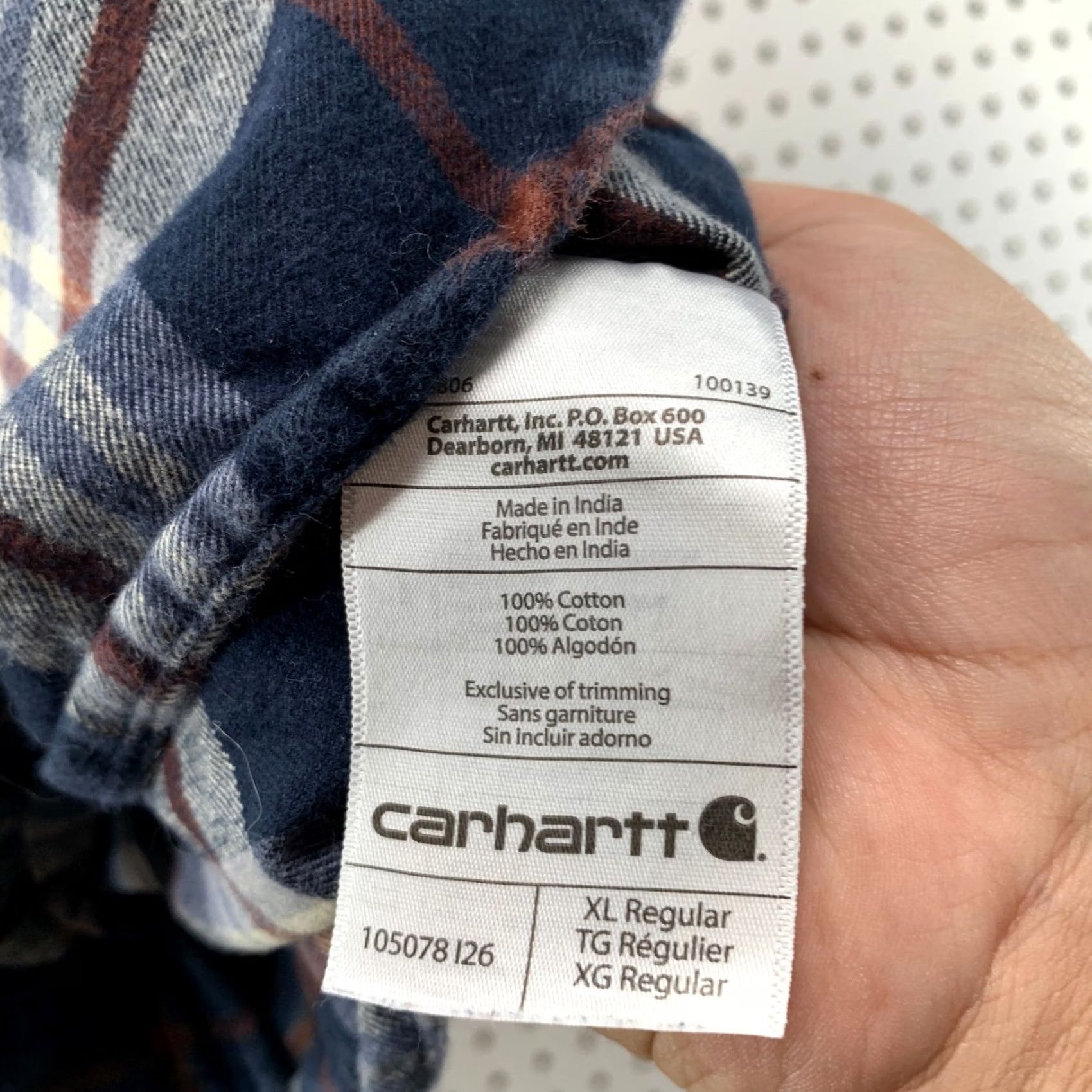 Carhartt Carhartt Shirt Mens XL Blue Plaid Loose Fit Long Sleeve Workwear Flannel Size US XL / EU 56 / 4 - 7 Thumbnail