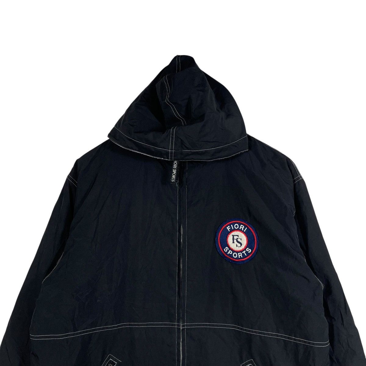 Vintage Fiori Sports Hooded Windbreaker Jacket Big Logo Embroidery Size US M / EU 48-50 / 2 - 2 Thumbnail