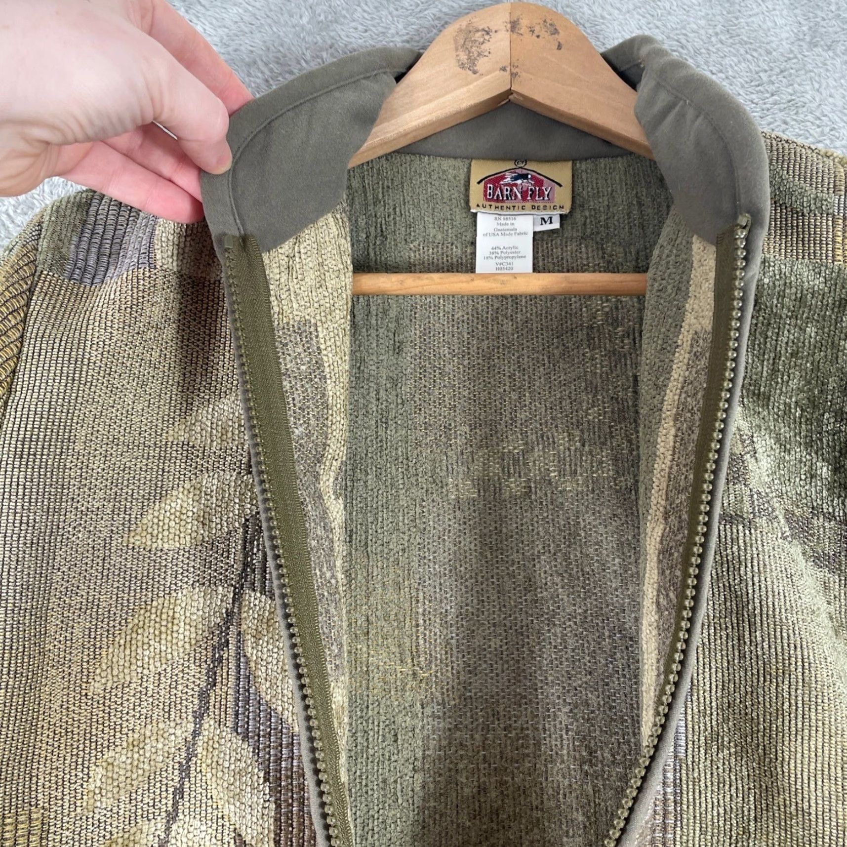 Vintage VINTAGE Barn Fly Tapestry Jacket Womens M Green Patchwork Leaf Print Boho Western Size M / US 6-8 / IT 42-44 - 4 Thumbnail