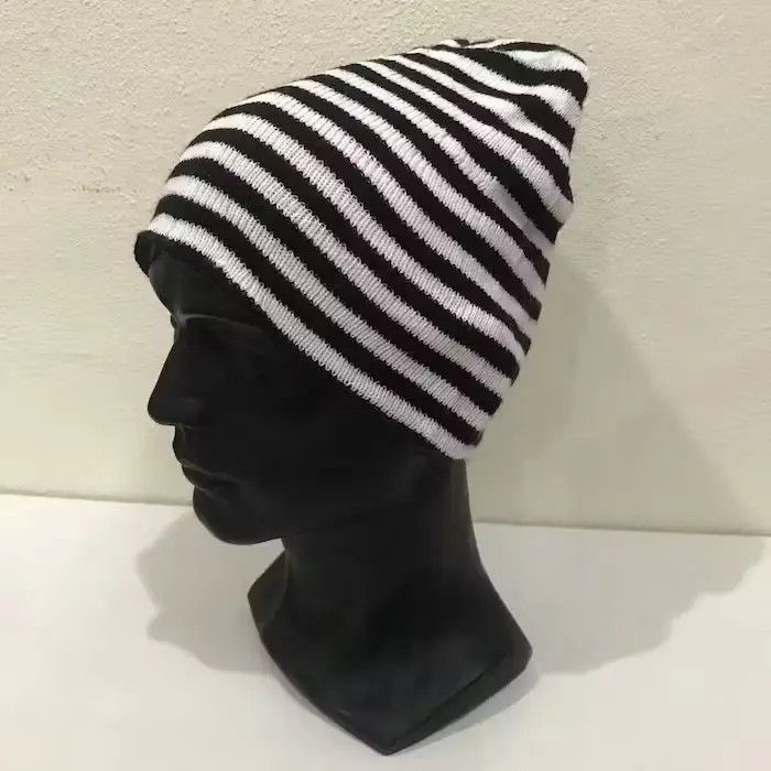 Japanese Brand Japanese Brand Stripe Jail Beanie Hat Size ONE SIZE - 2 Thumbnail