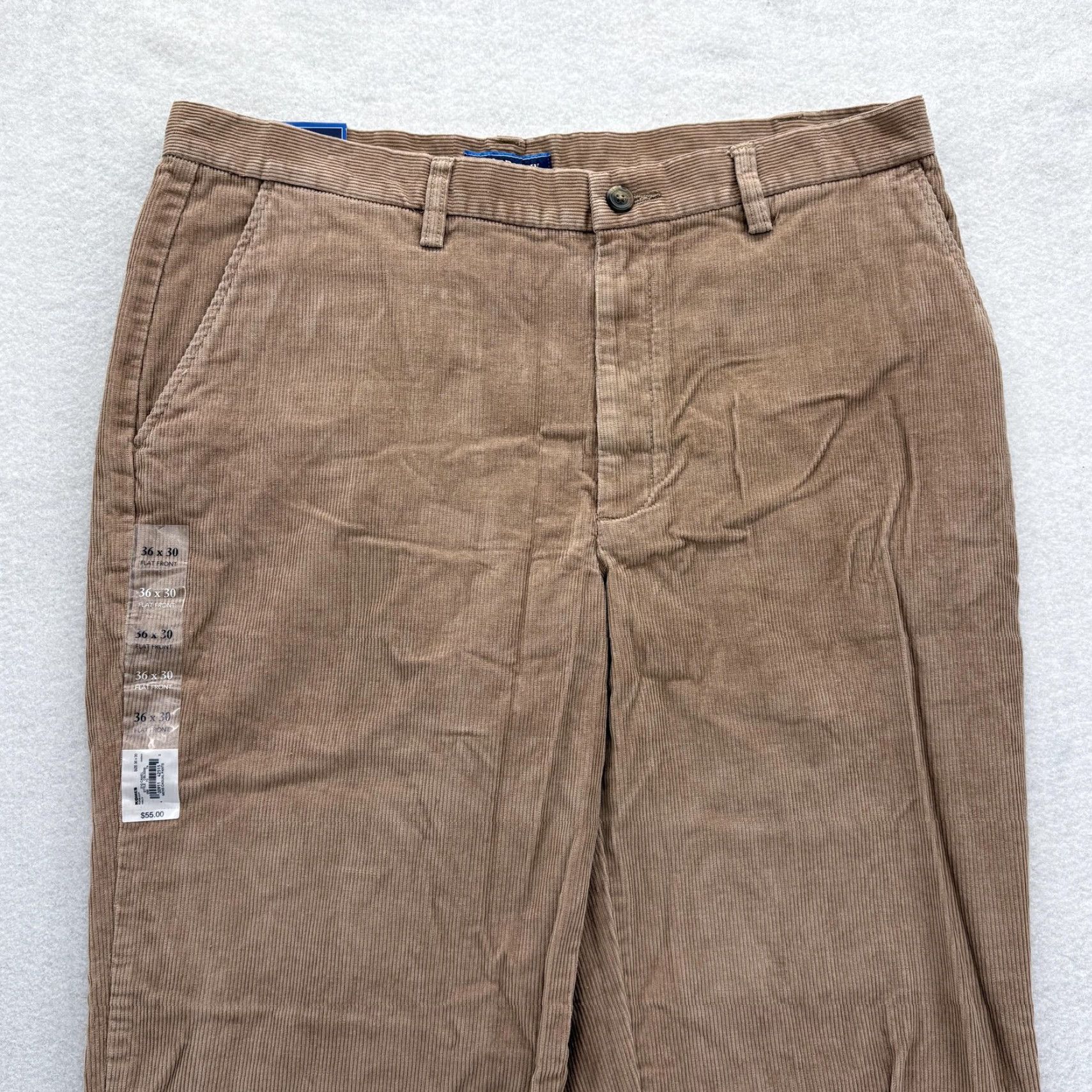 Croft & Barrow Croft & Barrow Corduroy Pants Mens 36x30 Brown Flat Front Classic Fit Casual NWT Size US 36 / EU 52 - 3 Thumbnail
