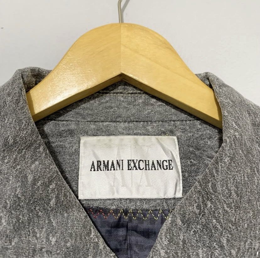 Armani Exchange Armani Exchange Vintage Wool Leather Jacket Size US L / EU 52-54 / 3 - 2 Thumbnail