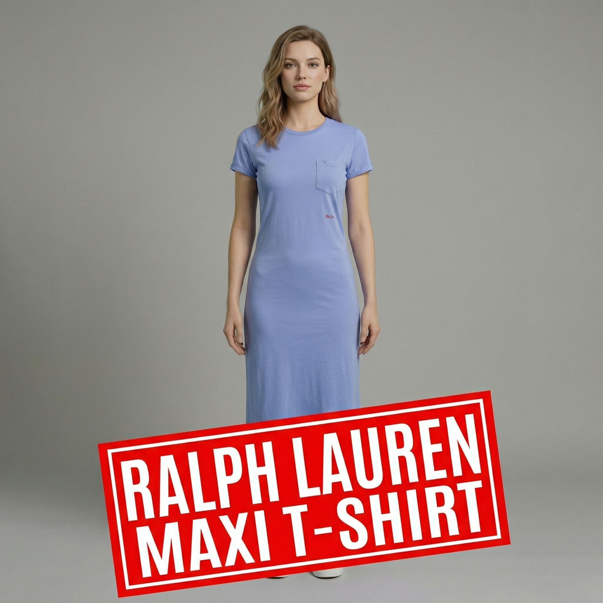 Polo Ralph Lauren Dress Polo Ralph Lauren Blue Maxi | Vintage T-shirt Size M / US 6-8 / IT 42-44 - 1 Thumbnail