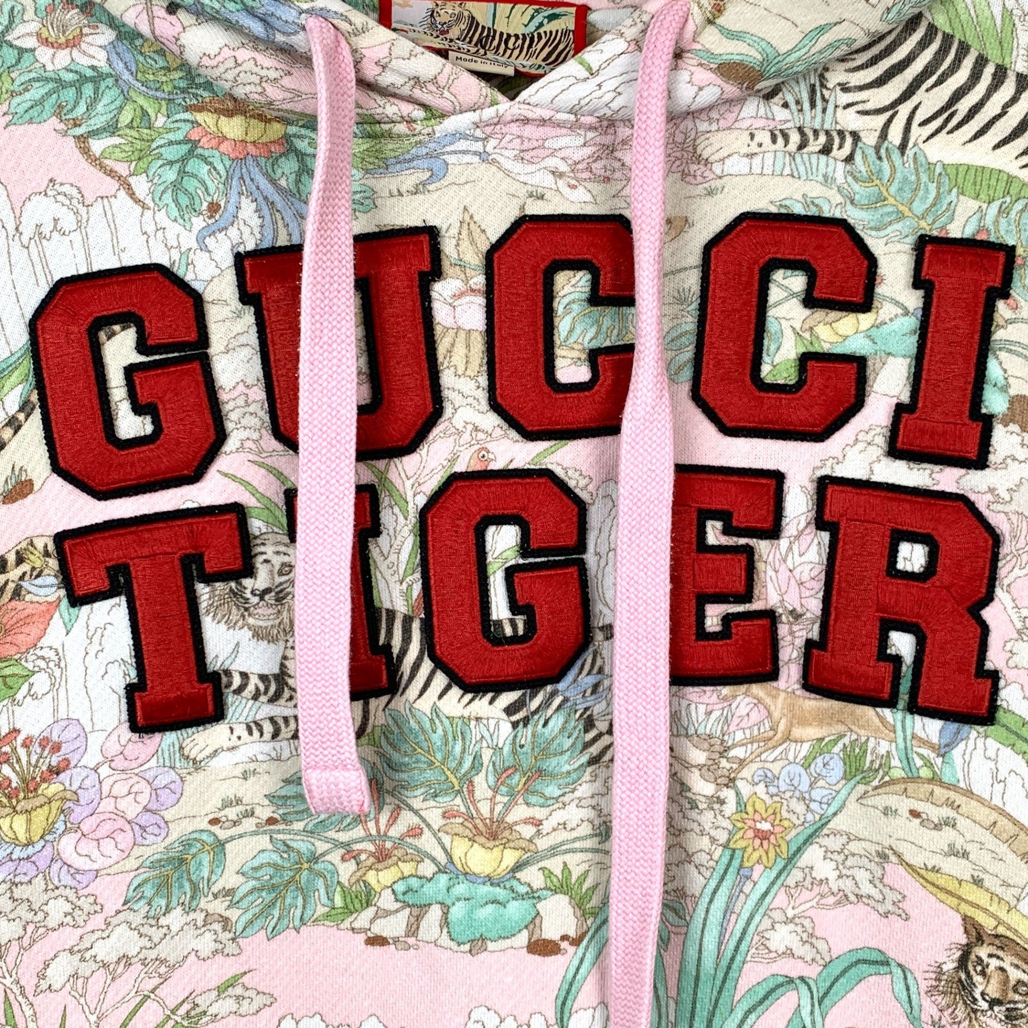 Gucci Gucci Tiger Floral Graphic Hoodie Sweatshirt Multicolor Cott Size M / US 6-8 / IT 42-44 - 4 Thumbnail