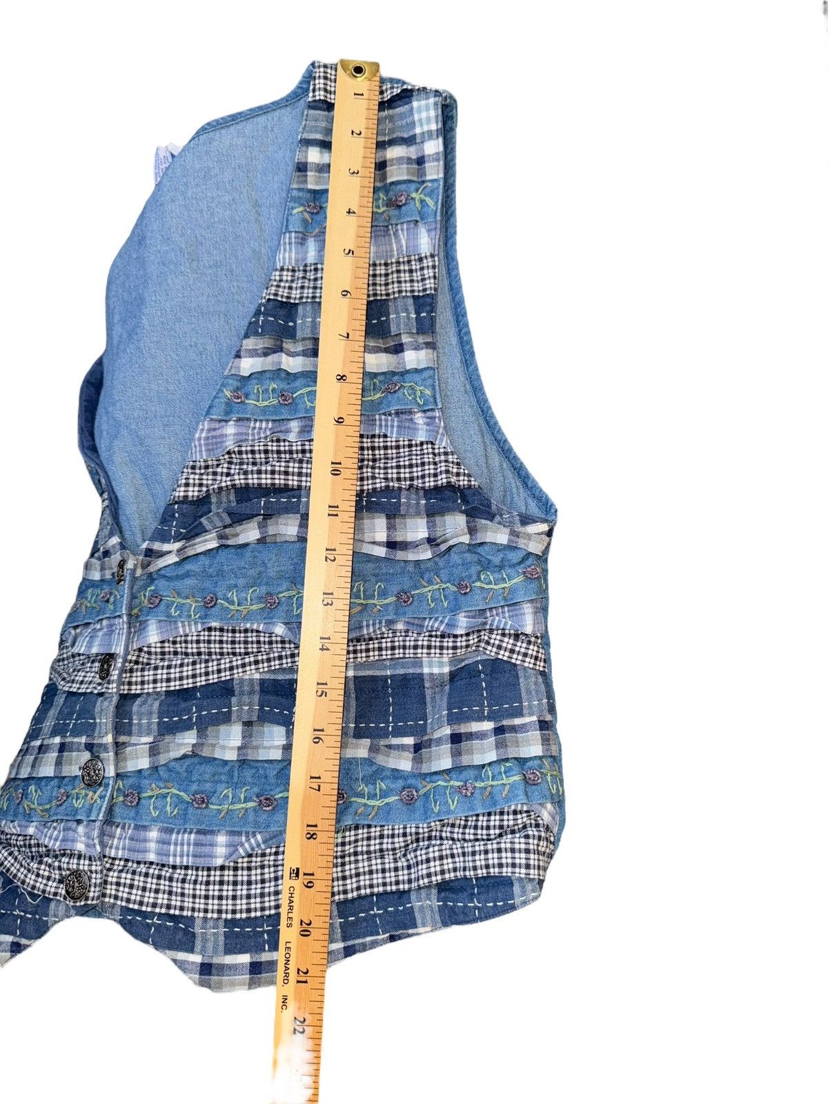 Vintage Vintage 90s Bedford Fair patchwork vest metal button denim Size XXL / US 16-18 / IT 52-54 - 7 Thumbnail