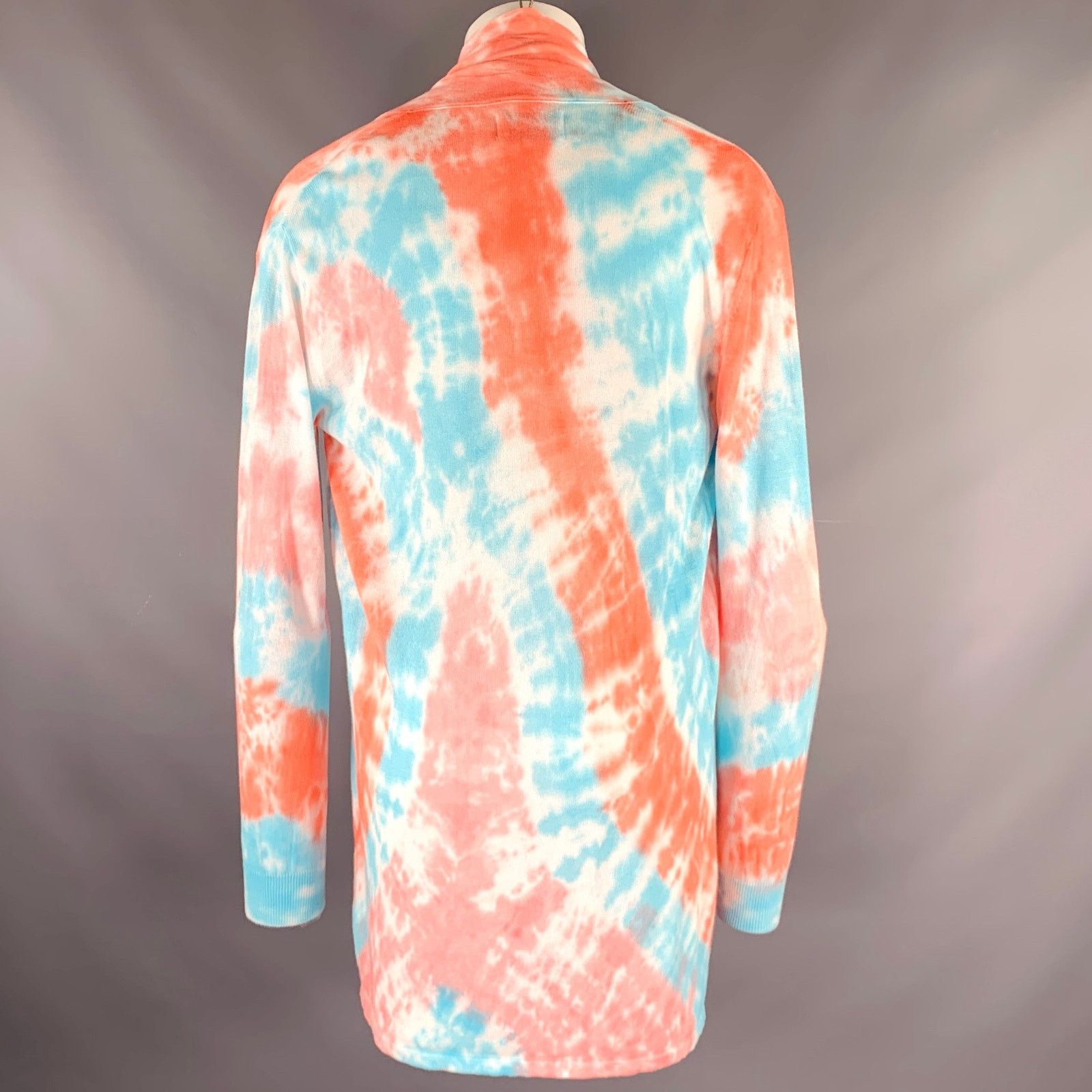 Baja East XS Pink Blue Tie Dye Pima Cotton Open Front Cardigan Size US XS / EU 42 / 0 - 3 Thumbnail