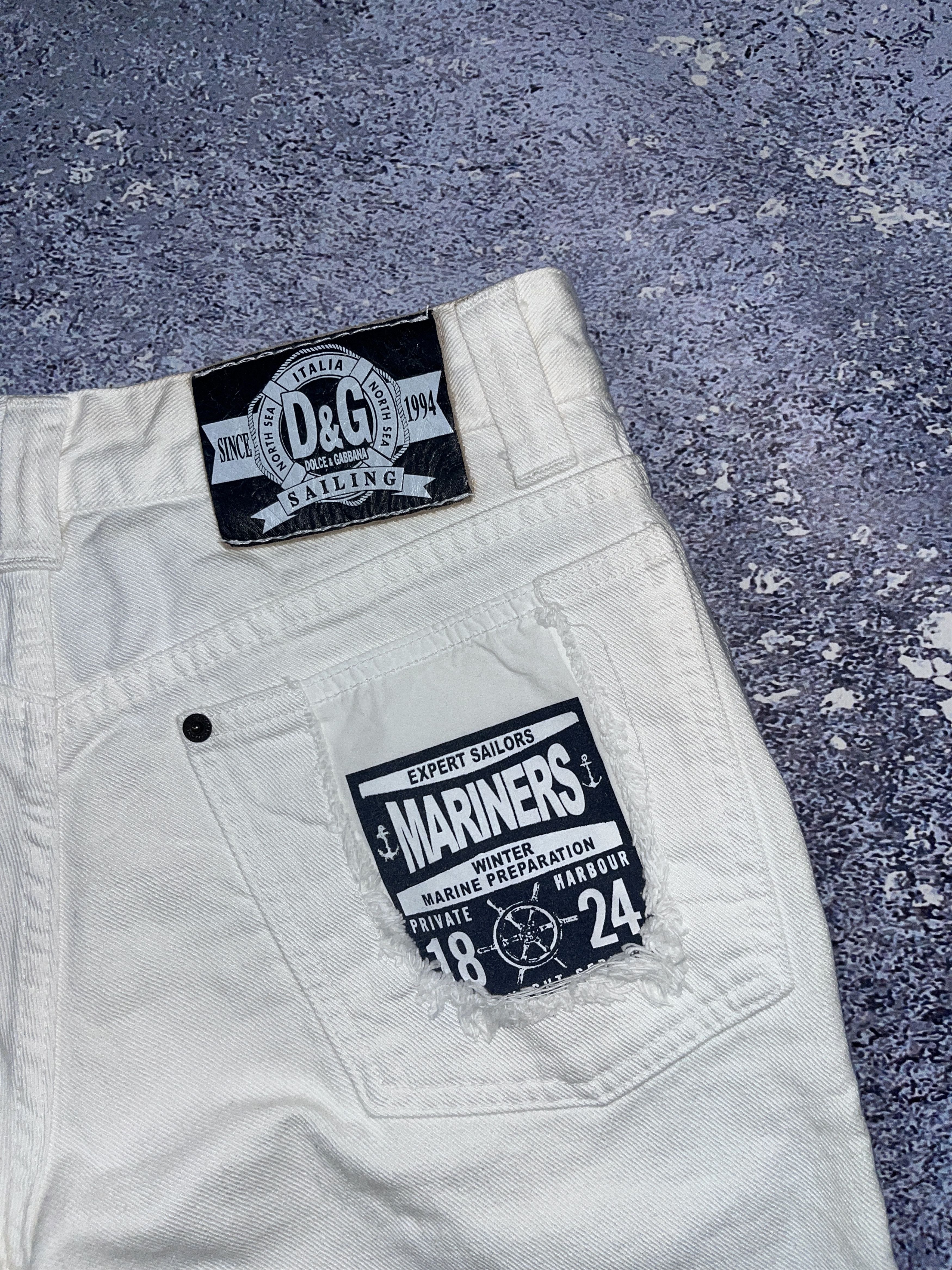 Dolce & Gabbana D&G Dolce Gabbana White Denim Pants Jeans Mariners Marine Size US 29 - 1 Thumbnail