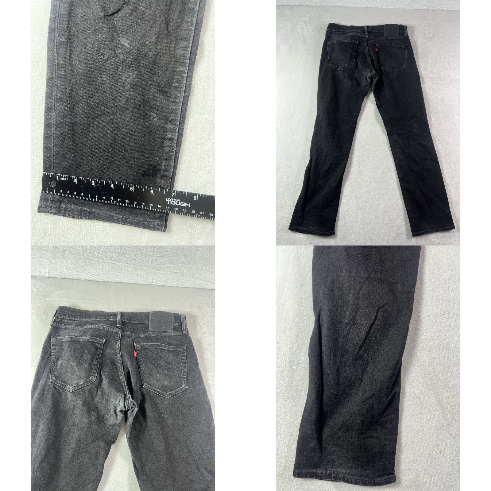 Levi's Levi's Jeans 34x30 Black Regular Straight Distressed 5-Pocket Denim Cowboy 90s USA 500 Series Men Jeans Size US 34 / EU 50 - 8 Thumbnail