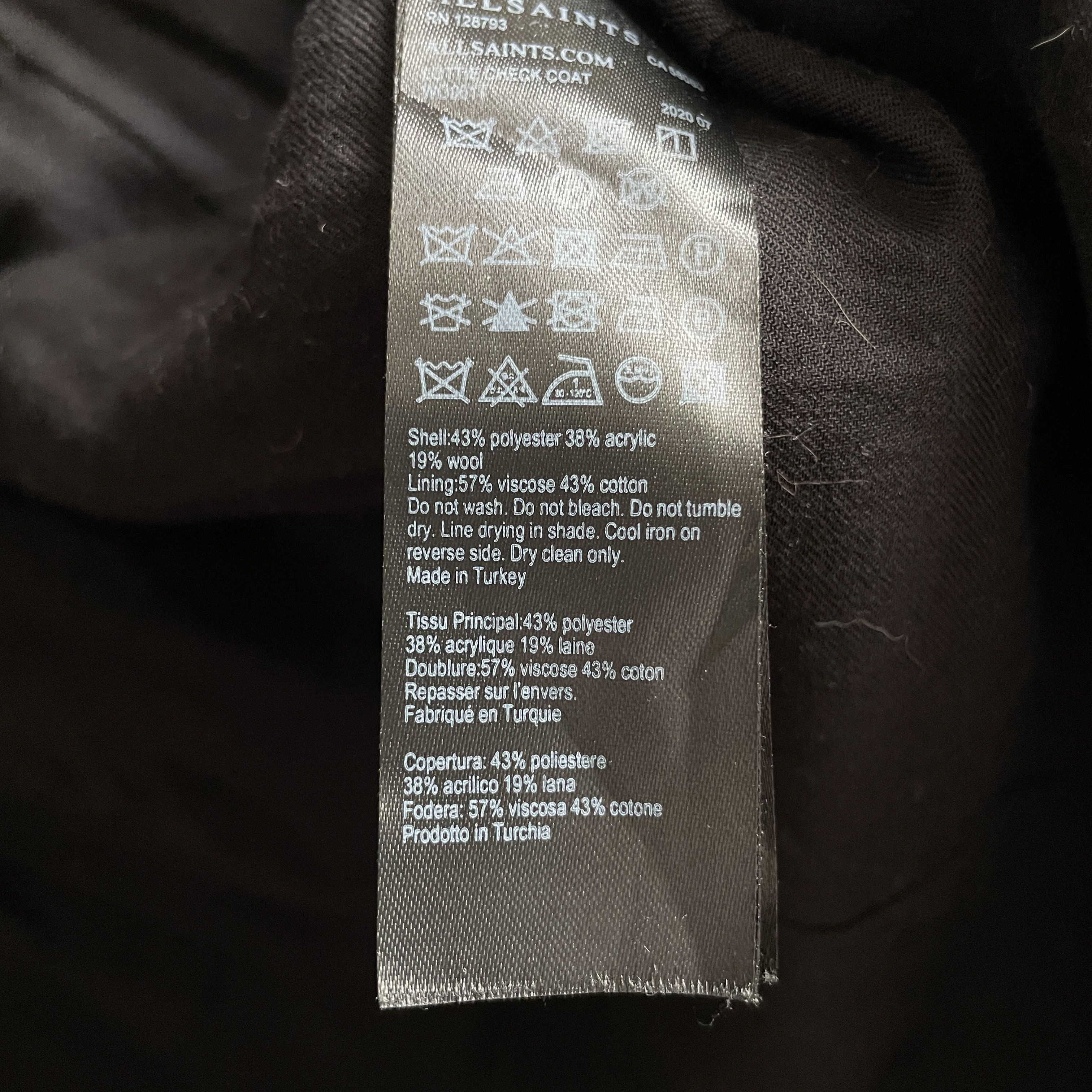 Allsaints Allsaints Womens Lottie Check Double Breasted Coat Size M / US 6-8 / IT 42-44 - 9 Thumbnail