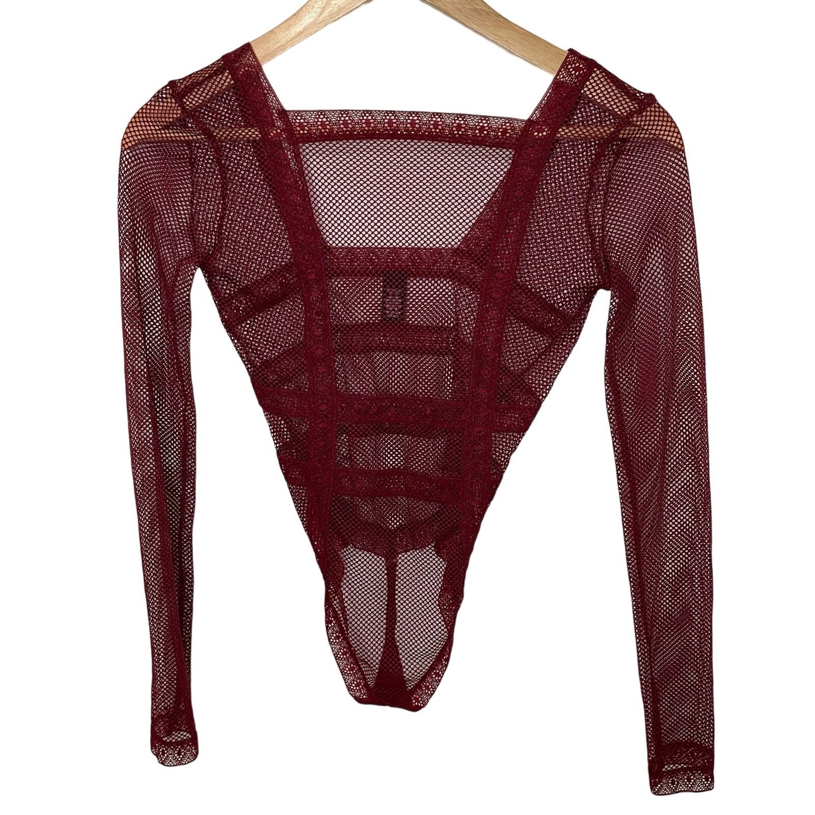 Victoria's Secret Victoria's Secret Red Bodysuit XS Womens Mesh Long Sleeve Size XS / US 0-2 / IT 36-38 - 1 Thumbnail