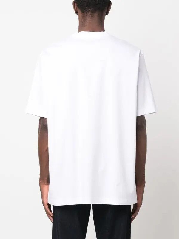 Lanvin oc11z0426 Logo Applique Cotton T-Shirt in White Size US L / EU 52-54 / 3 - 4 Thumbnail