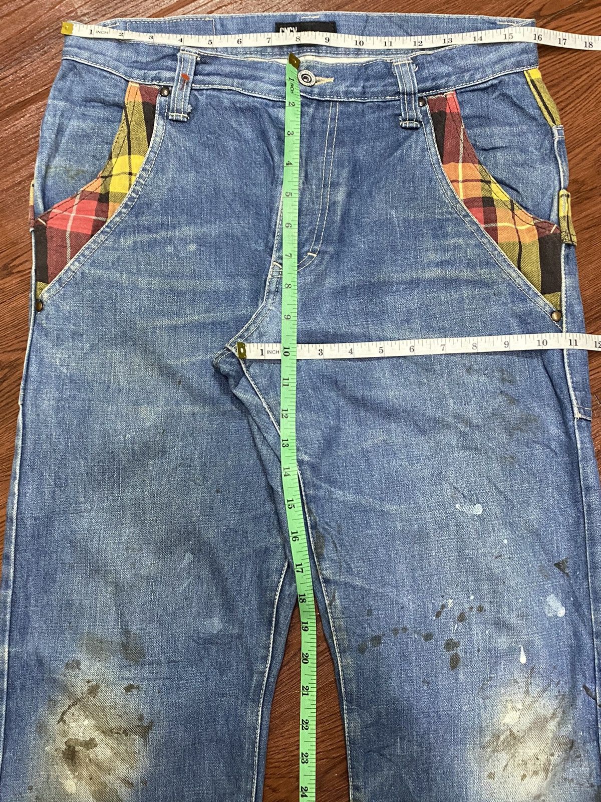 Japanese Brand Vintage Japanese Brands Checker Pocket Loose Jeans Size US 32 / EU 48 - 13 Thumbnail