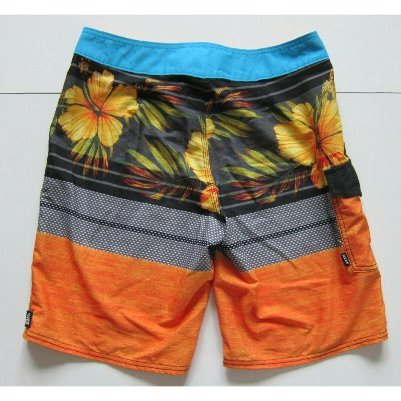 REEF Reef Stretch Blue Orange Floral Surf Board Shorts Men Size 30 Size US 30 / EU 46 - 2 Thumbnail