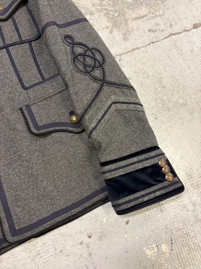Dolce & Gabbana AW2009 Dolce & Gabbana Grey & Navy Napoleon Officer Wool Jacket Size 42R - 9 Thumbnail