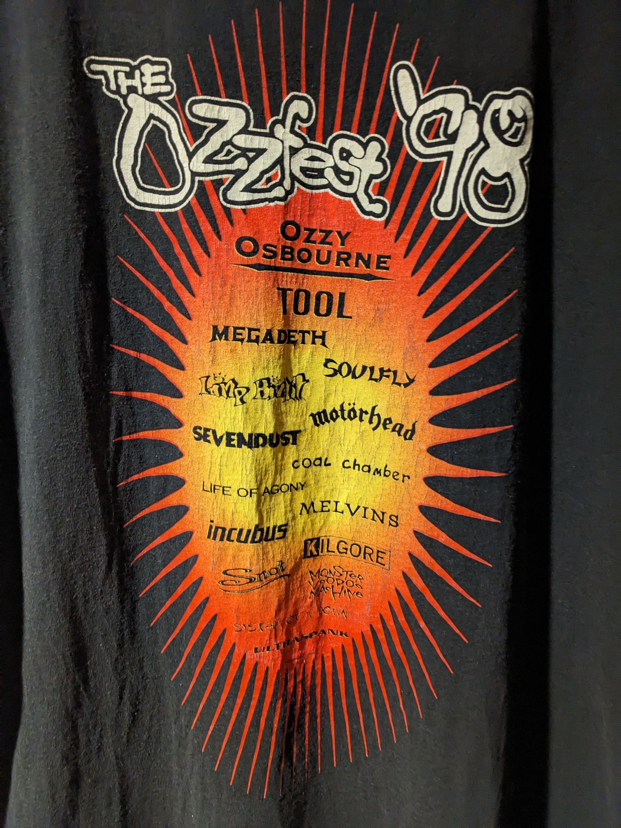 Band Tees Vintage 1998 The Ozzfest Tour Tool Black X-Large T-Shirt Size US XL / EU 56 / 4 - 5 Thumbnail