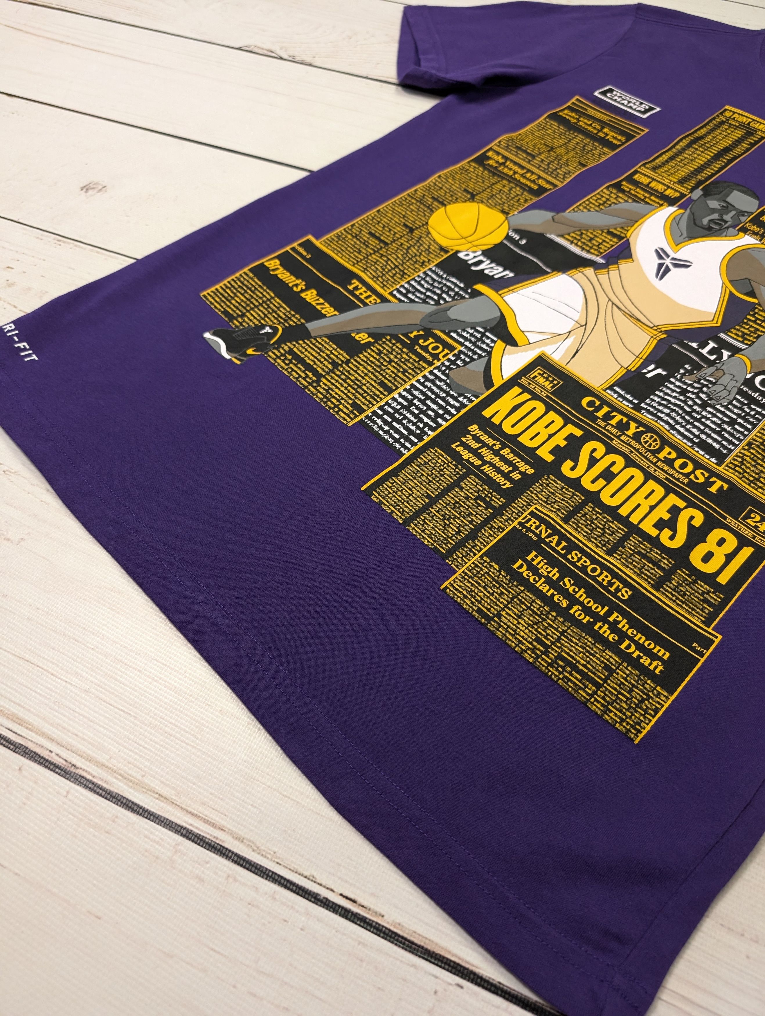 Nike Nike Dri-Fit Kobe Bryant Scores 81 Points Newspaper T-Shirt Size US S / EU 44-46 / 1 - 3 Thumbnail