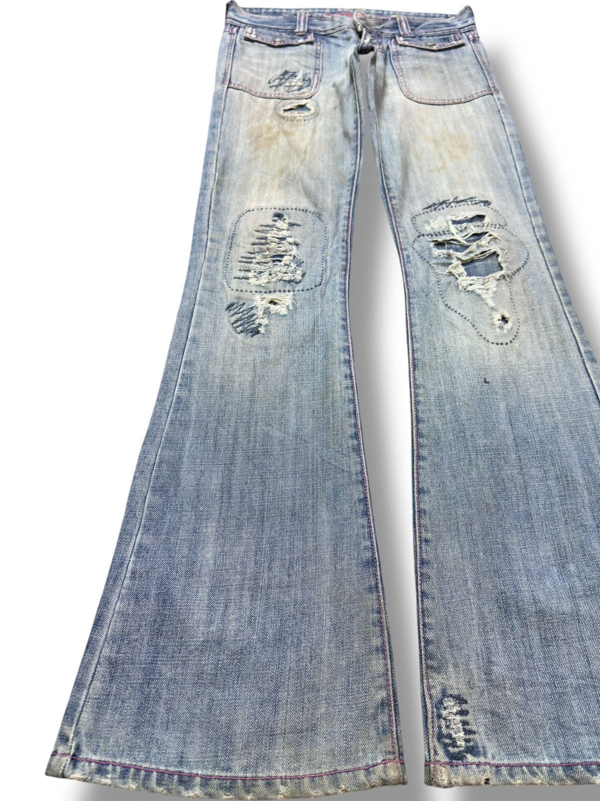 Abercrombie & Fitch Vintage Abercombie&Fitch Flare Bootcut Faded Grunge Denim Size US 29 - 3 Thumbnail
