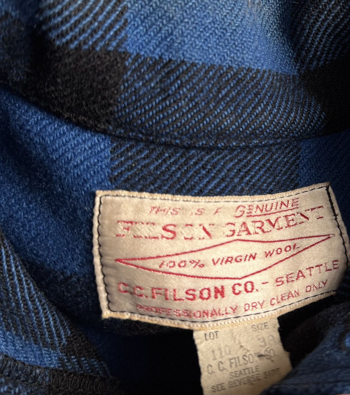 Filson $630 MACKINAW WOOL CRUISER COAT JACKET WORK PLAID BLUE Size US M / EU 48-50 / 2 - 4 Thumbnail