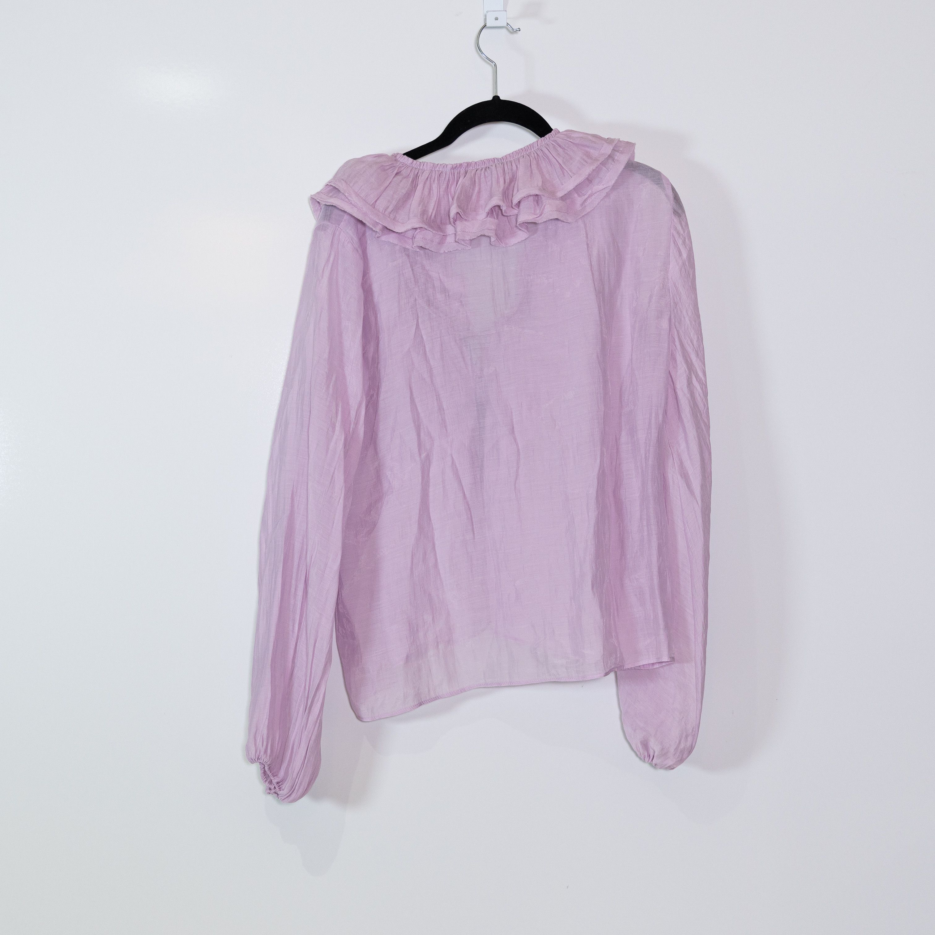 Zara Zara Women's V Neck Flirty Ruffle Collar Long Size M / US 6-8 / IT 42-44 - 3 Thumbnail