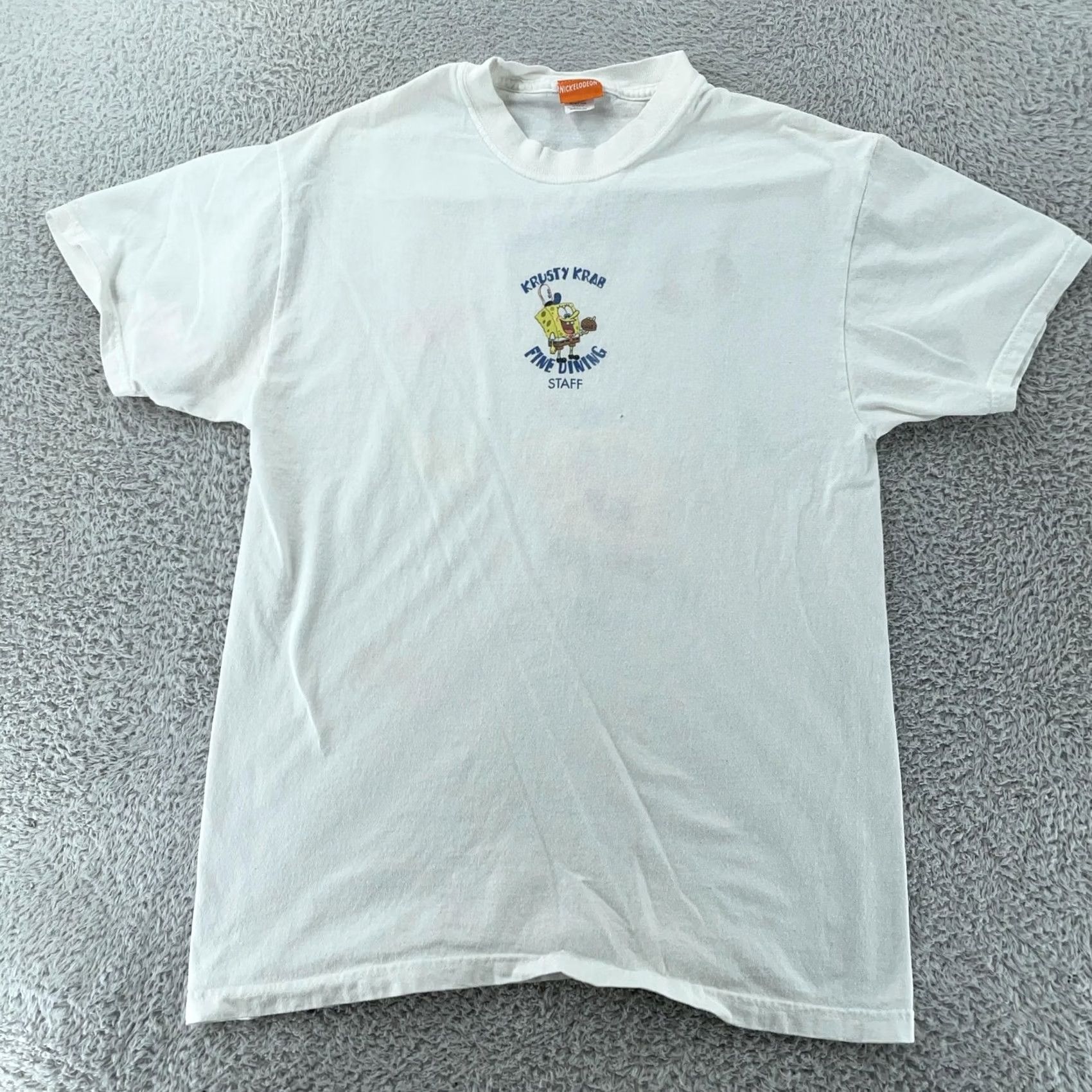 Nickelodeon VINTAGE SpongeBob SquarePants Krusty Krab T-Shirt Small Nickelodeon Men Short Sleeve Crew Neck White Cotton Graphic Print DK Size US S / EU 44-46 / 1 - 4 Thumbnail