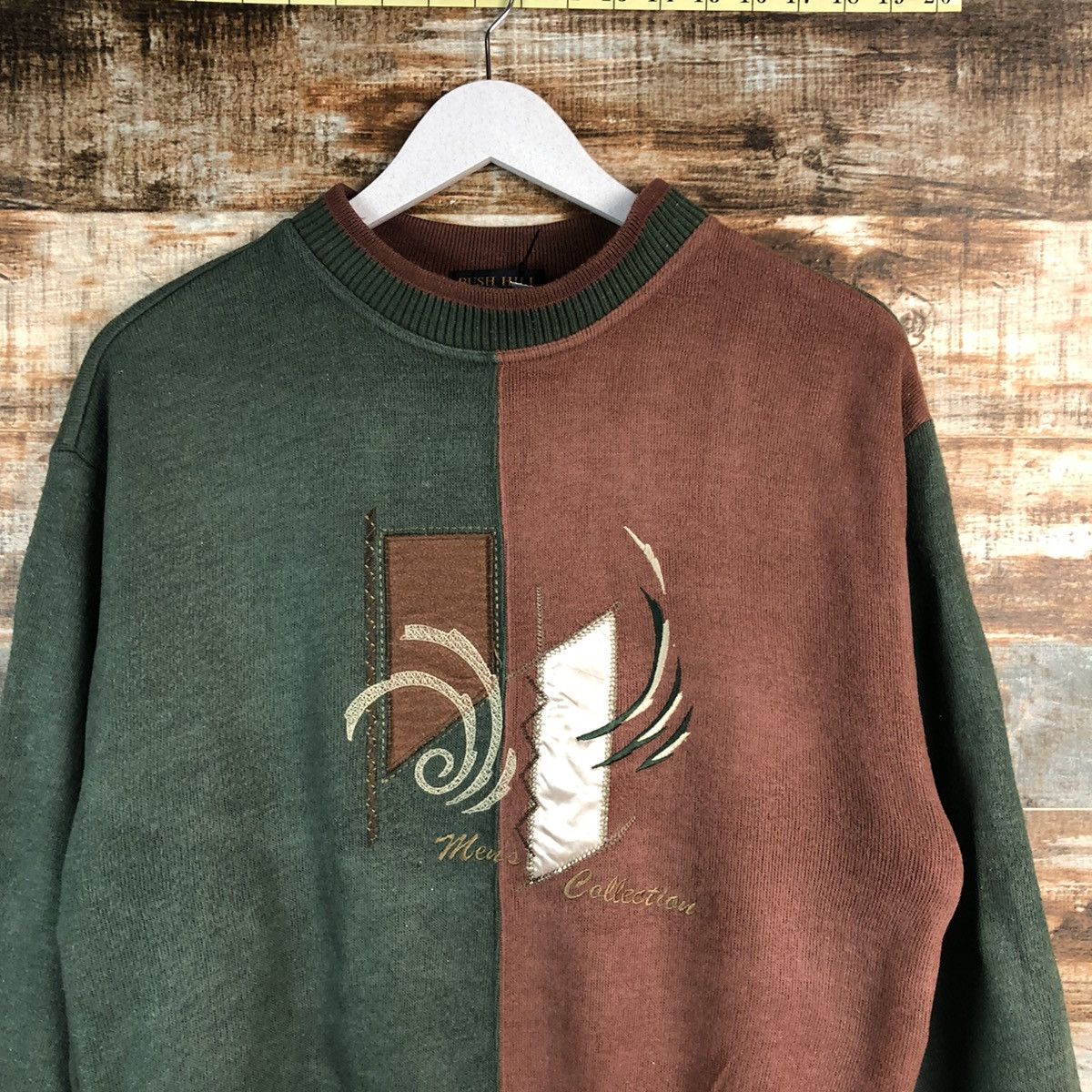 Japanese Brand Bush Hill vintage Brown Green Sweathshirt #A2514 Size US S / EU 44-46 / 1 - 5 Thumbnail