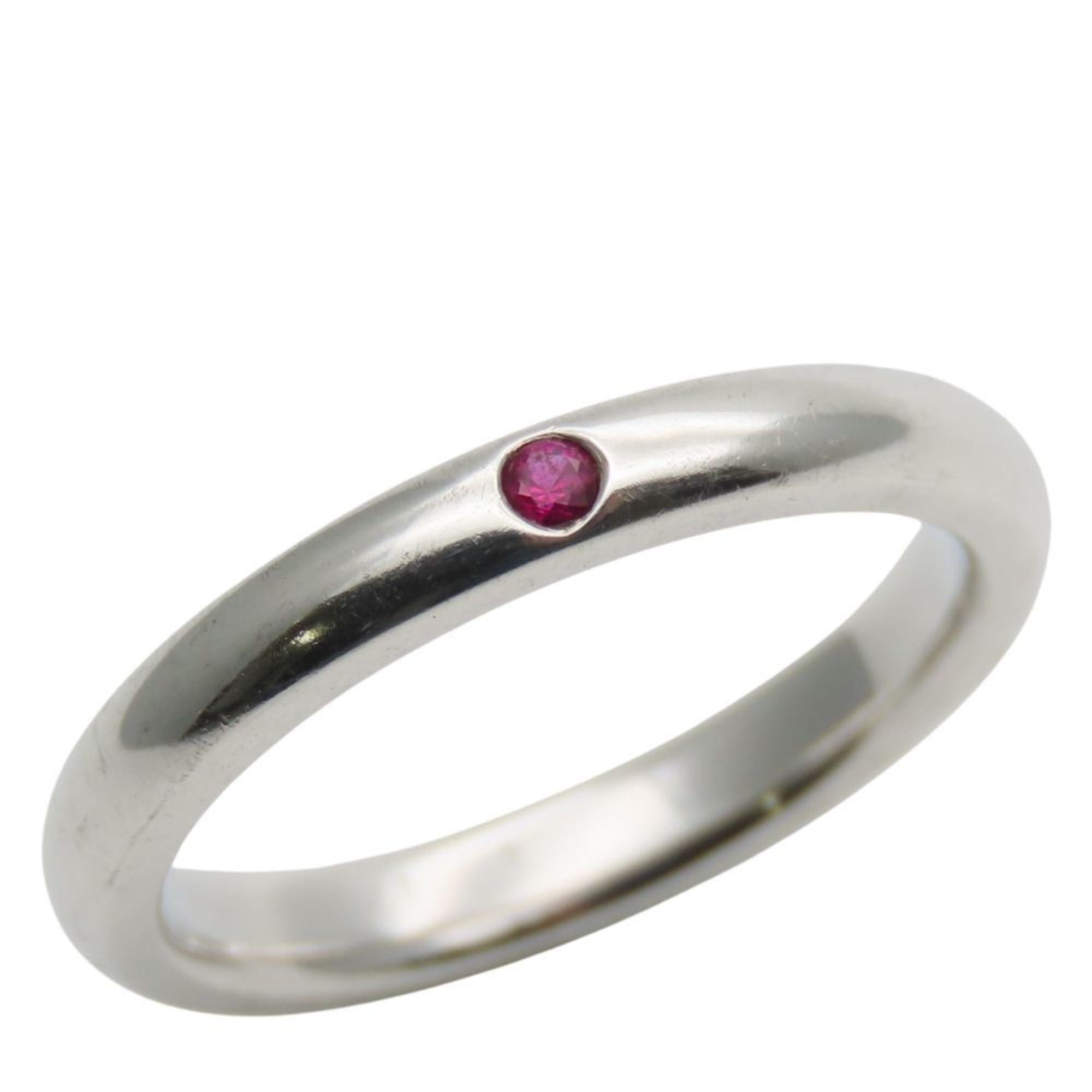 Tiffany & Co. Tiffany & Co. Stacking Band Elsa Peretti Ring, 925 Sterling Silver with Ruby, 1 Piece, Women's Size ONE SIZE - 1 Thumbnail