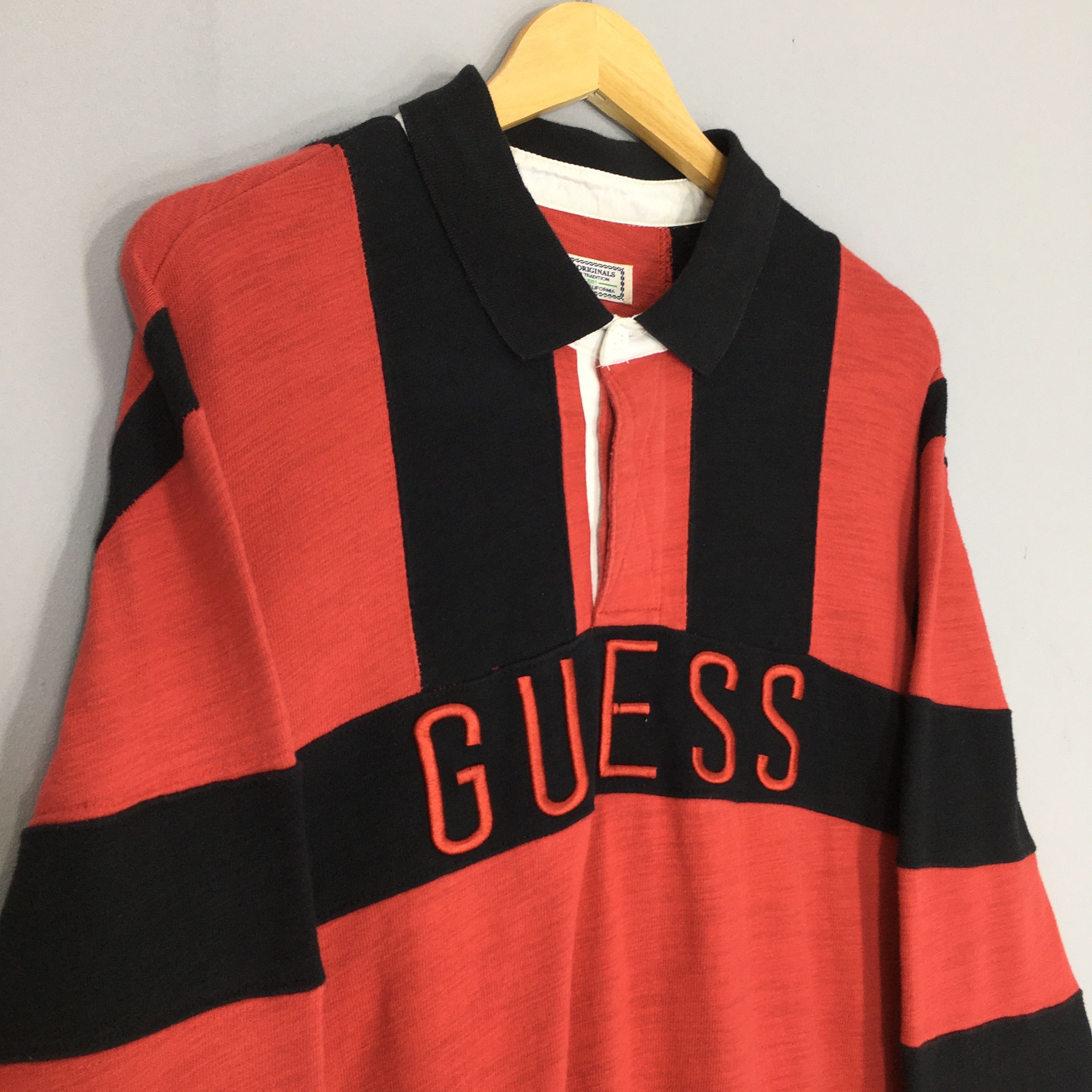 Georges Marciano Vintage Y2K Guess Usa Polo Rugby Shirt Large Size US L / EU 52-54 / 3 - 3 Thumbnail