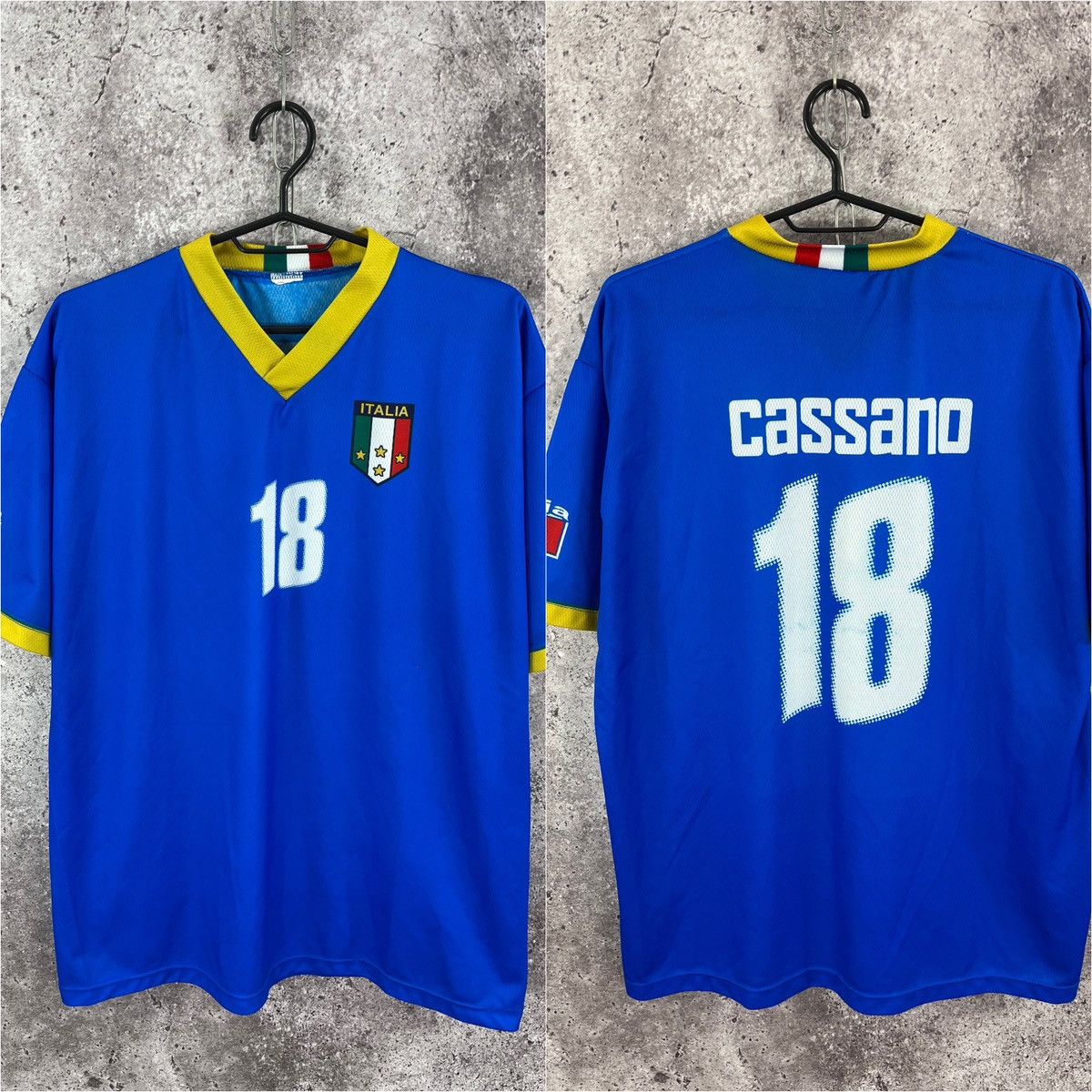 Vintage Vintage Retro Italia National Team Jersey #18 Cassano Sz XL Size US XL / EU 56 / 4 - 1 Thumbnail