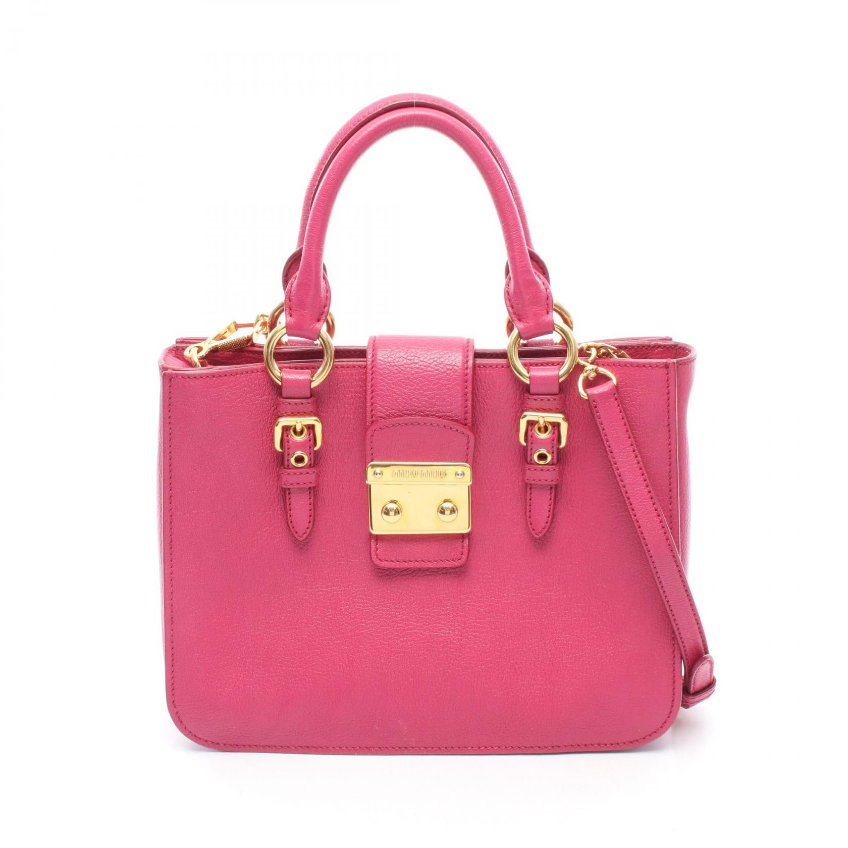 Miu Miu Miu Miu Miu Miu Madras 2way handbag Leather Handbag DUTY FREE for USA Size ONE SIZE - 1 Thumbnail