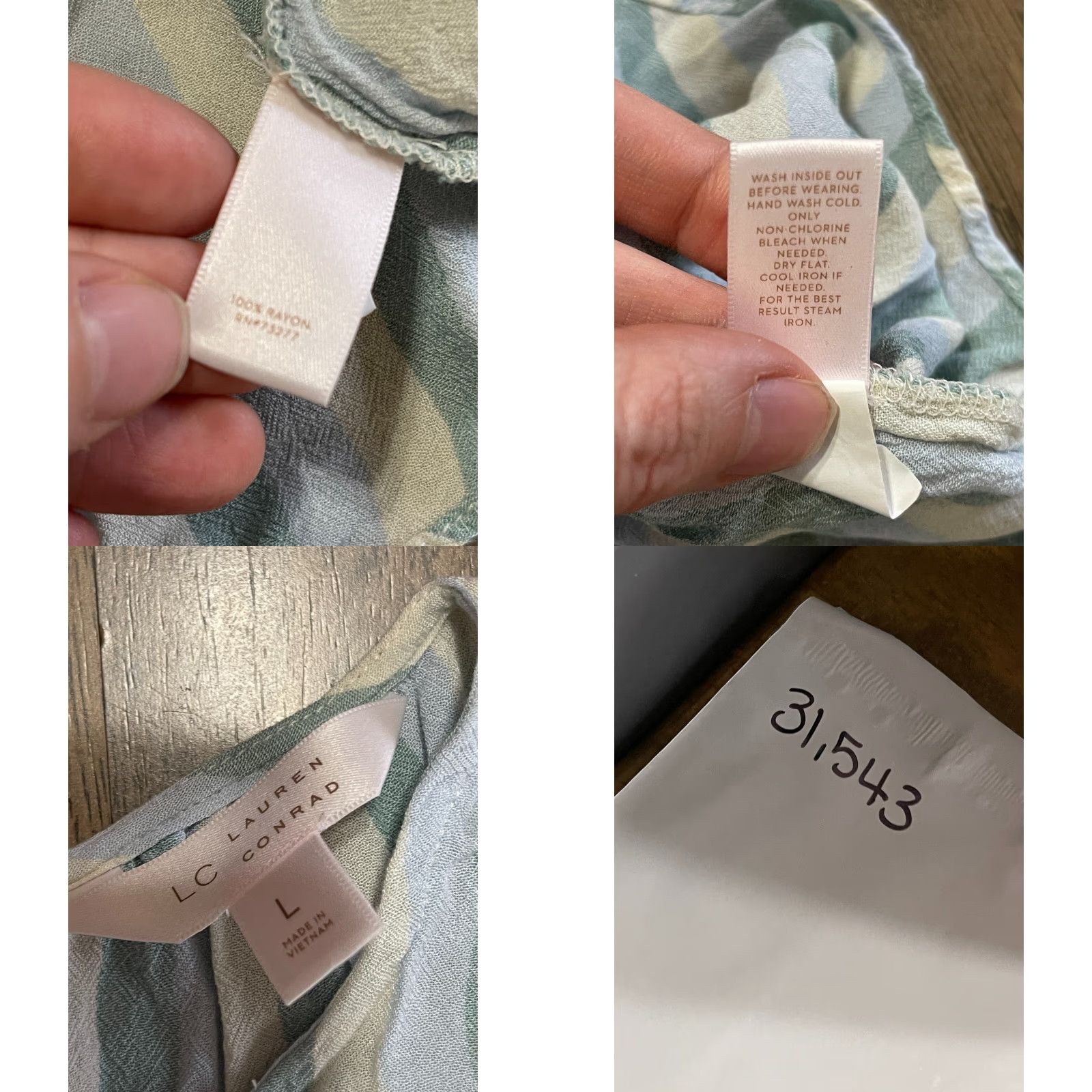 Vintage LC Lauren Conrad Shirt Women's Size Large Blue Cream Striped T-Shirt Casual Modern Basic Size L / US 10 / IT 46 - 8 Thumbnail