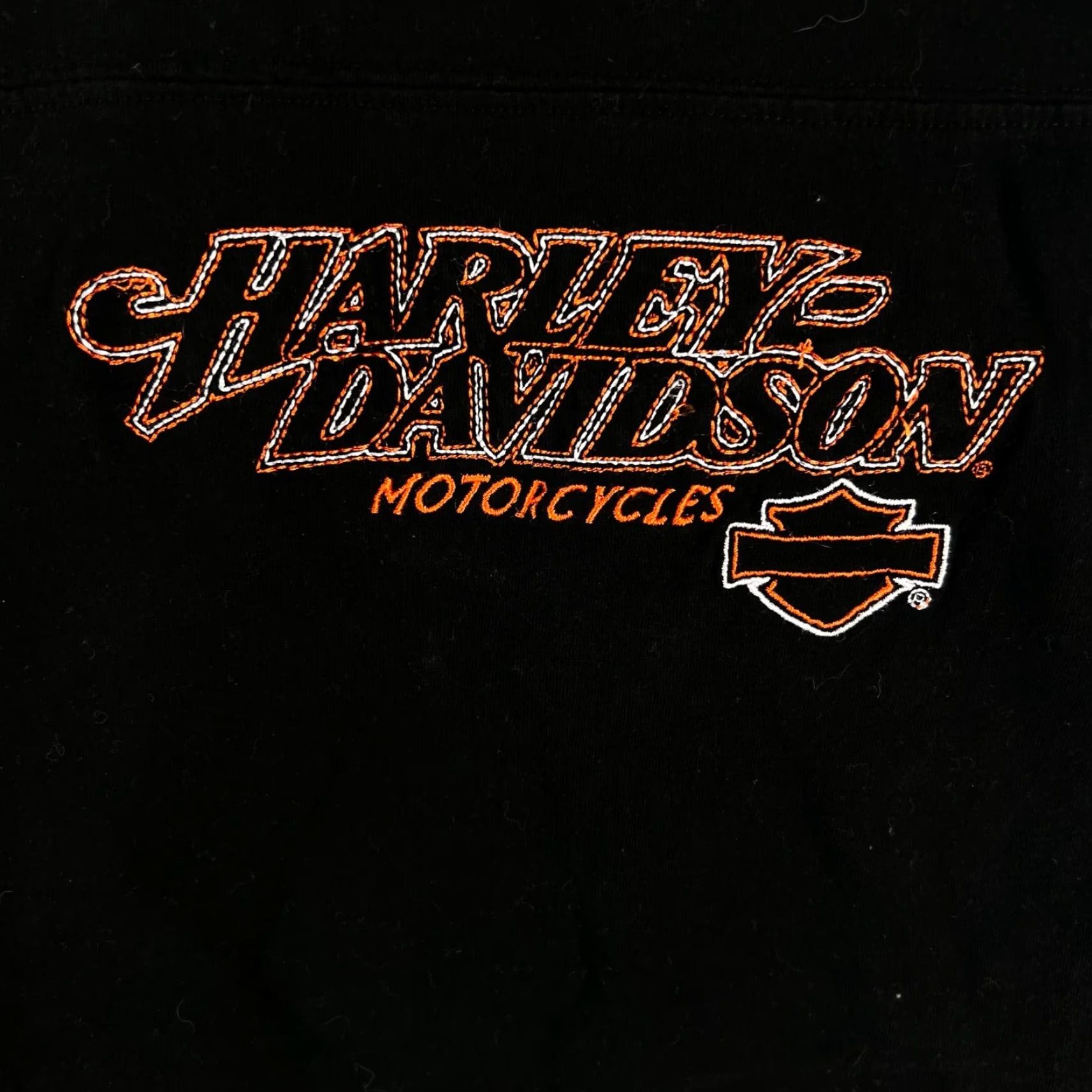 Harley Davidson Harley-Davidson Womens T-Shirt Embroidered Top L Black Vintage No Size L / US 10 / IT 46 - 2 Thumbnail