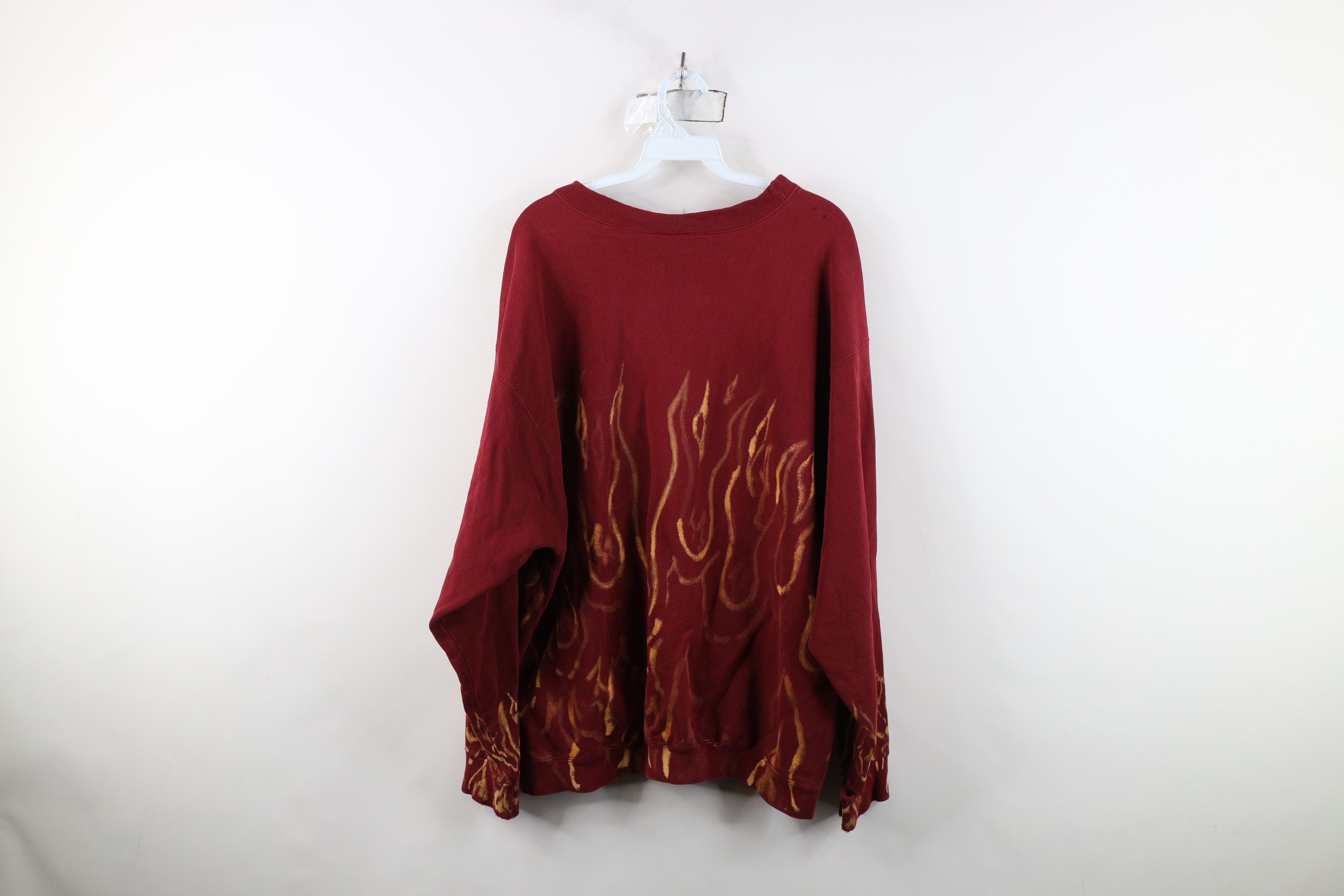 Nike Vintage 90s Nike Mini Swoosh Fire Flames Sweatshirt USA Size US L / EU 52-54 / 3 - 12 Thumbnail