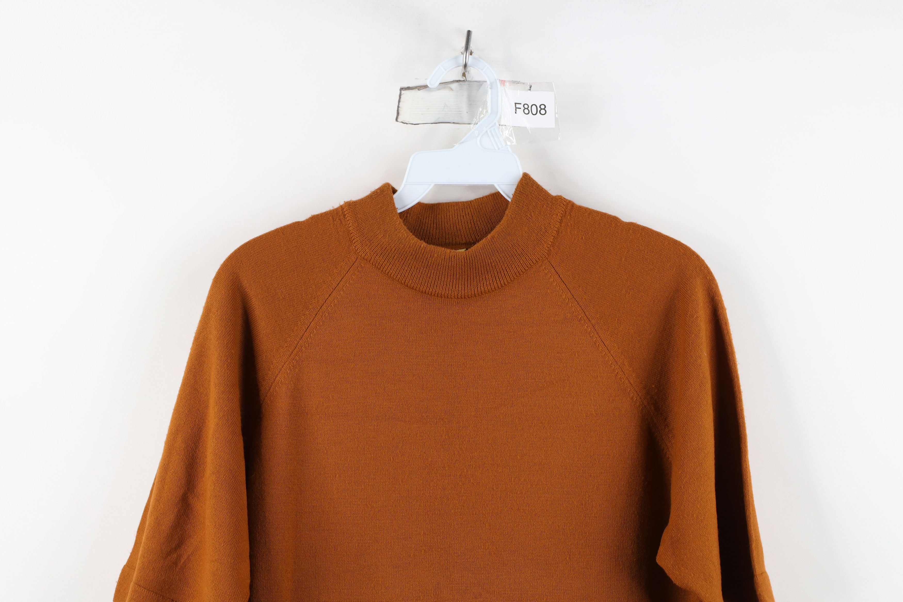 Vintage 50s Streetwear Short Sleeve Sweater Burnt Orange USA