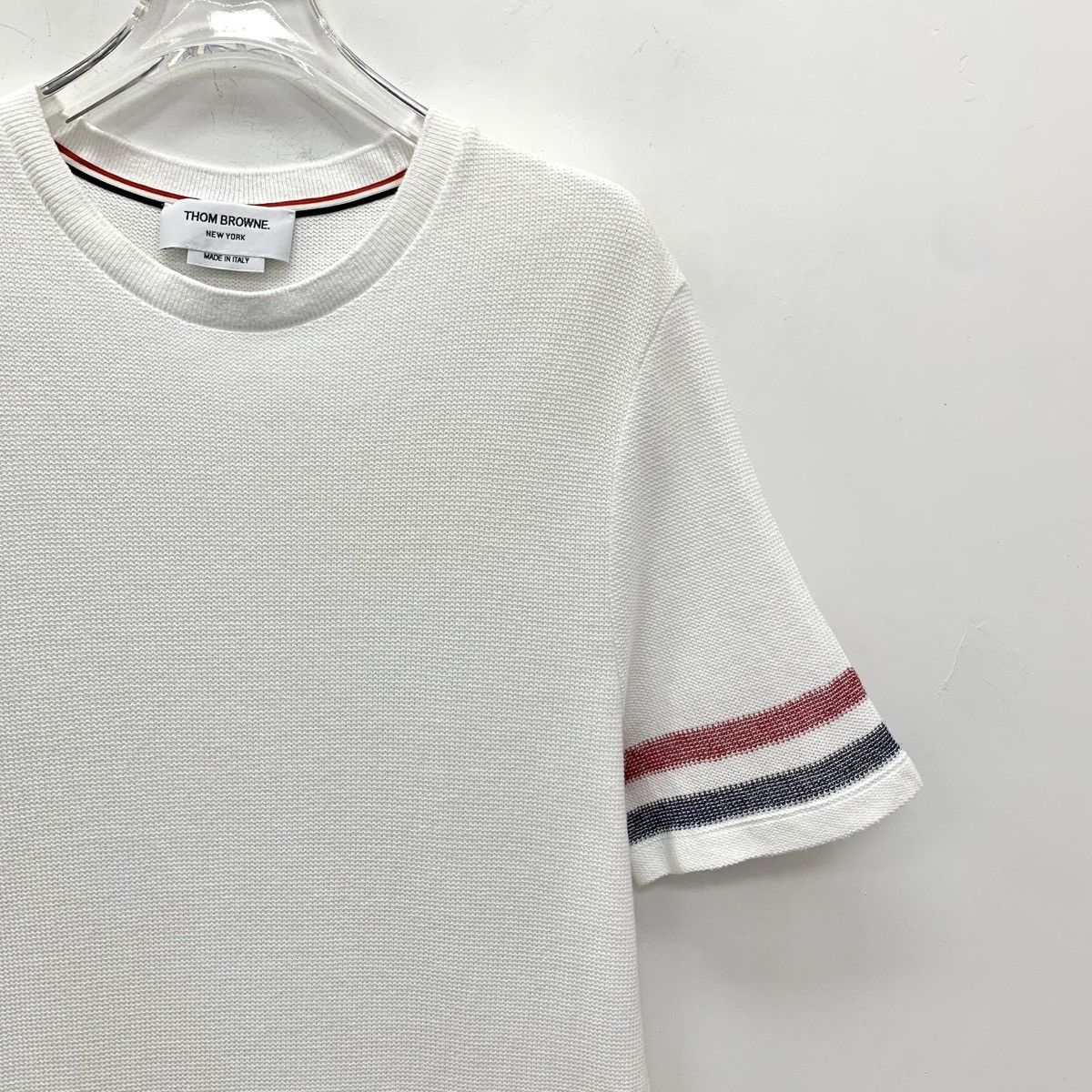 Thom Browne Thom Browne Dual Arm Striped Short Sleeve T-shirt K26WX Size US M / EU 48-50 / 2 - 3 Thumbnail