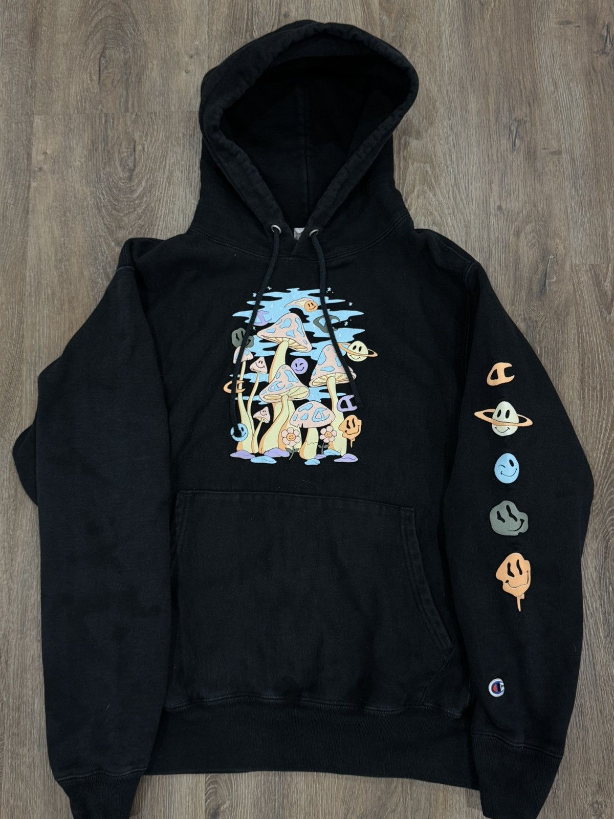Champion × Vintage Champion Reverse Weave Mushroom Smiley Psychedelic Hoodie Size US M / EU 48-50 / 2 - 2 Thumbnail