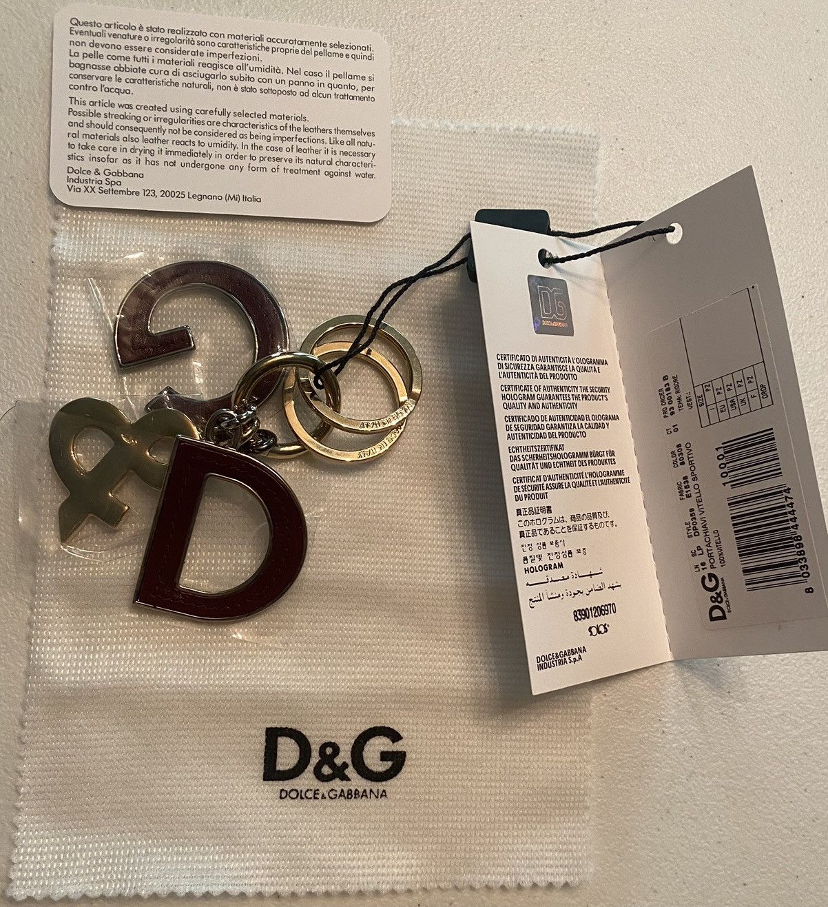 Dolce & Gabbana Dolce & Gabbana 🇮🇹 Metal/Oxblood Calf Palladium Bag Charm Size ONE SIZE - 1 Thumbnail