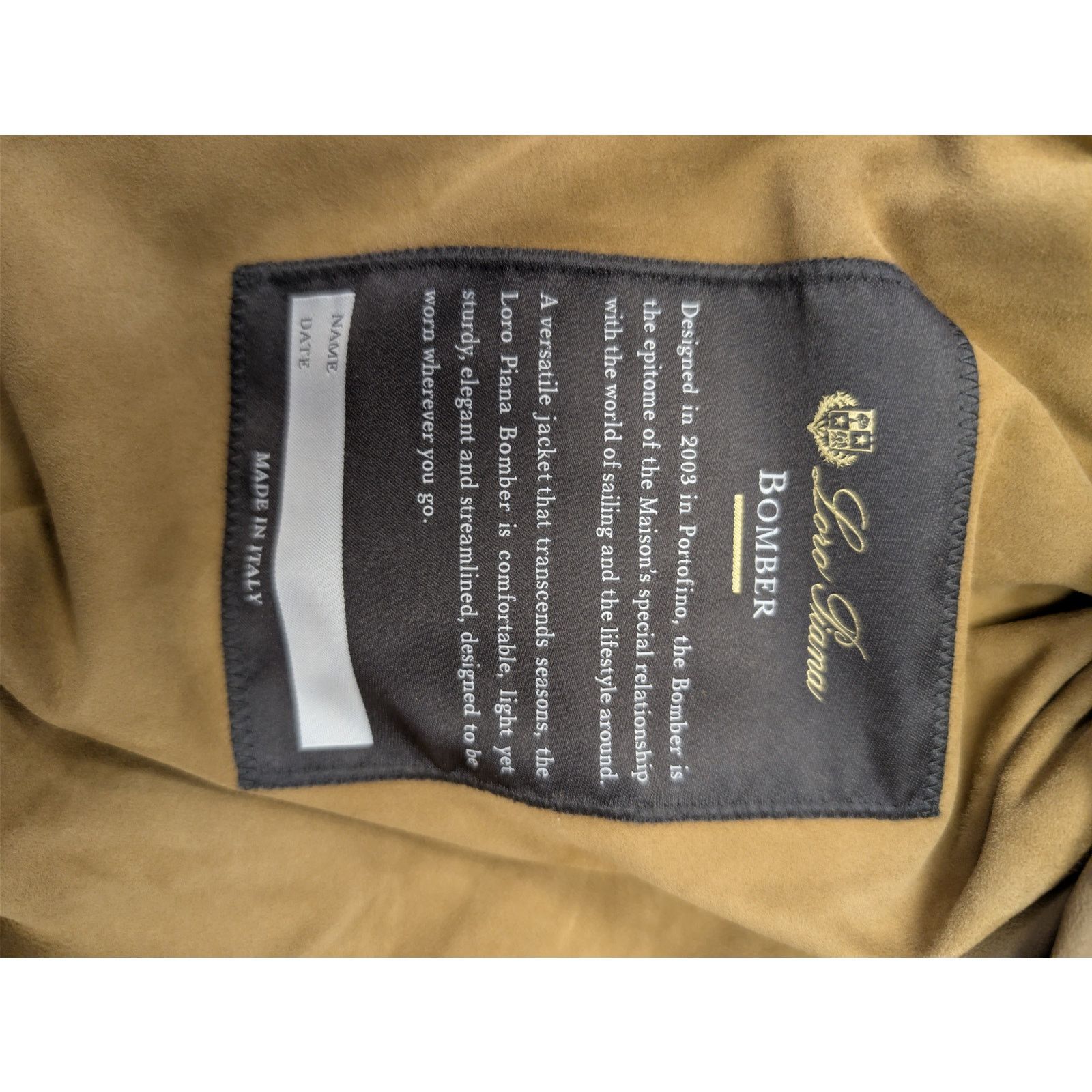 Loro Piana o1rshd1 Bomber Lowered Jacket in Camel Size US XL / EU 56 / 4 - 19 Thumbnail