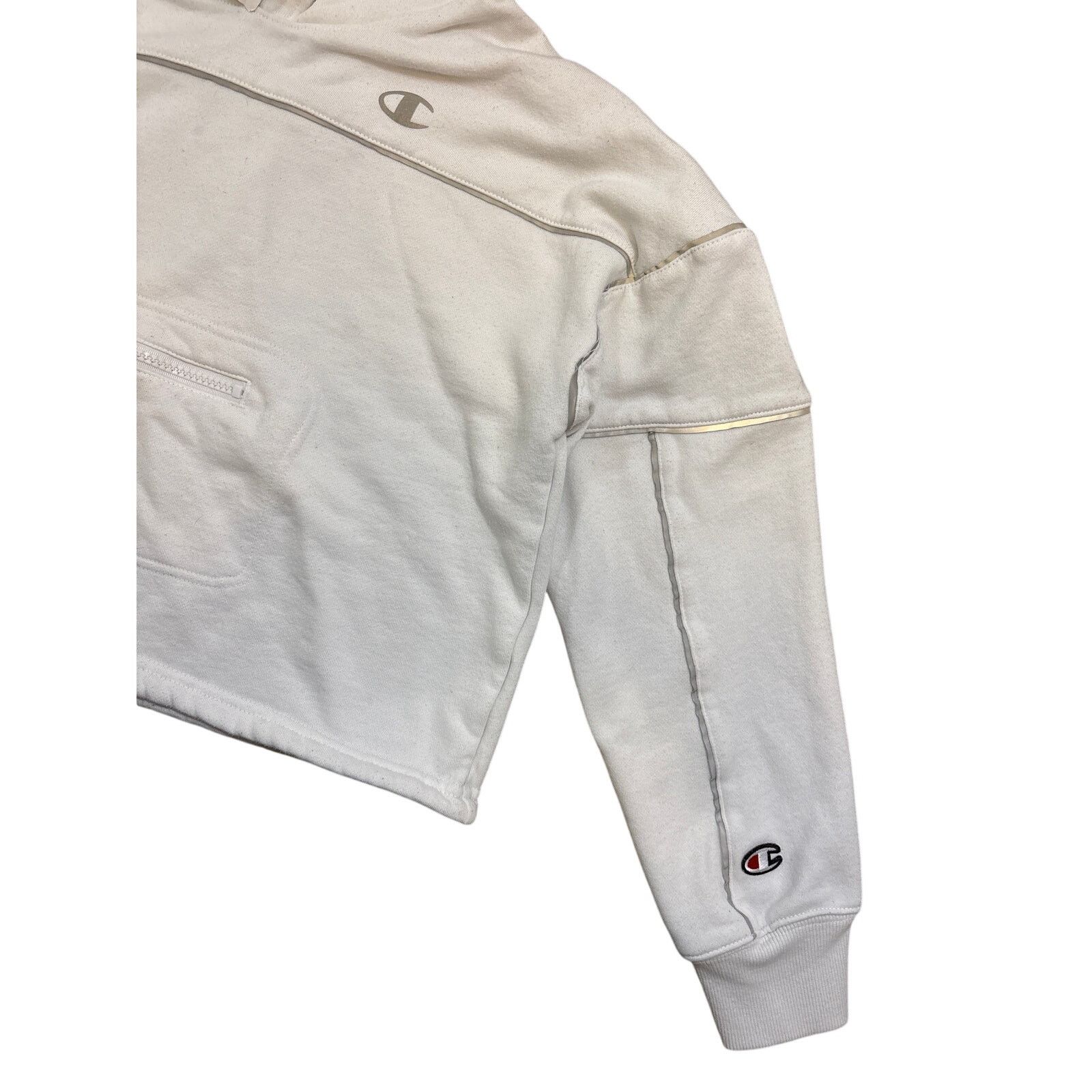 Champion Champion Reflective Cropped drawstring hoodie white Small Size S / US 4 / IT 40 - 5 Thumbnail